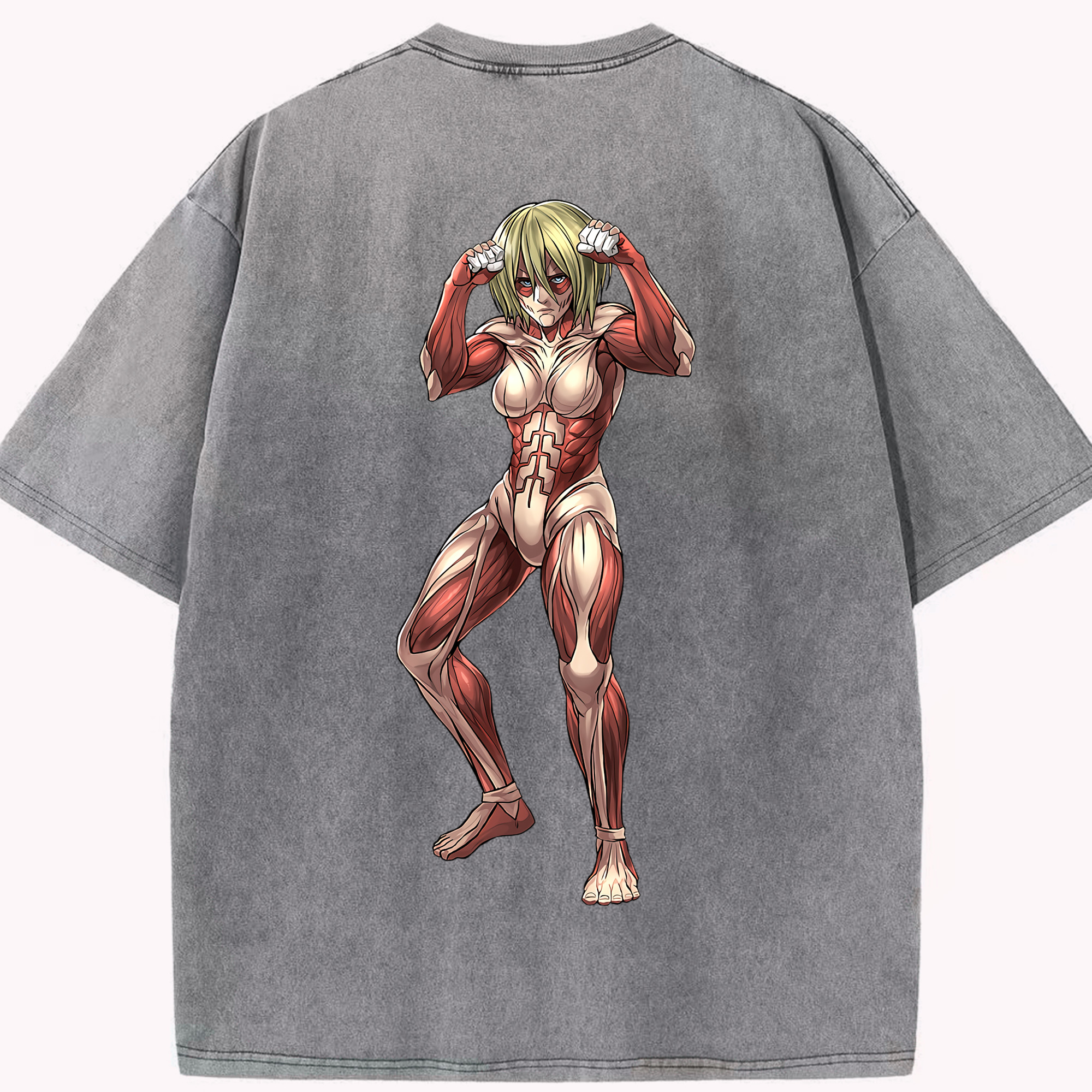 （画像用） 進撃の巨人 Attack on Titan 綿100% ヴィンテージ風 半袖Tシャツ（背面プリント）