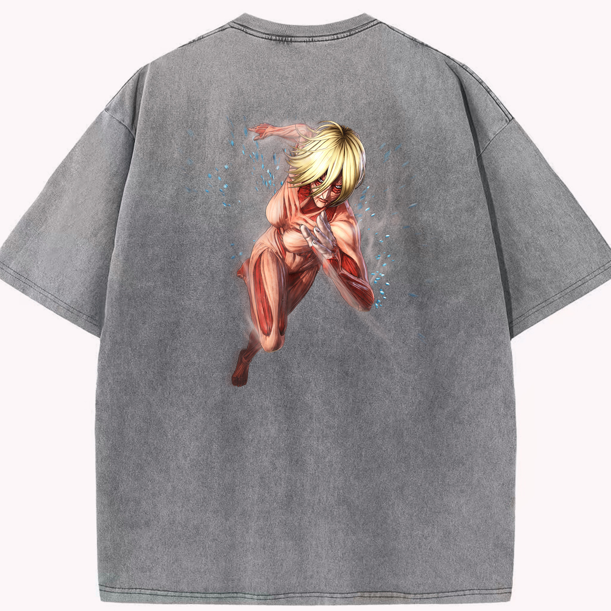 （画像用） 進撃の巨人 Attack on Titan 綿100% ヴィンテージ風 半袖Tシャツ（背面プリント）