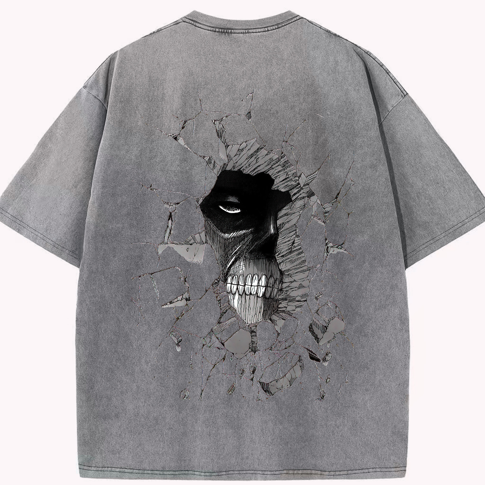 （画像用） 進撃の巨人 Attack on Titan 綿100% ヴィンテージ風 半袖Tシャツ（背面プリント）
