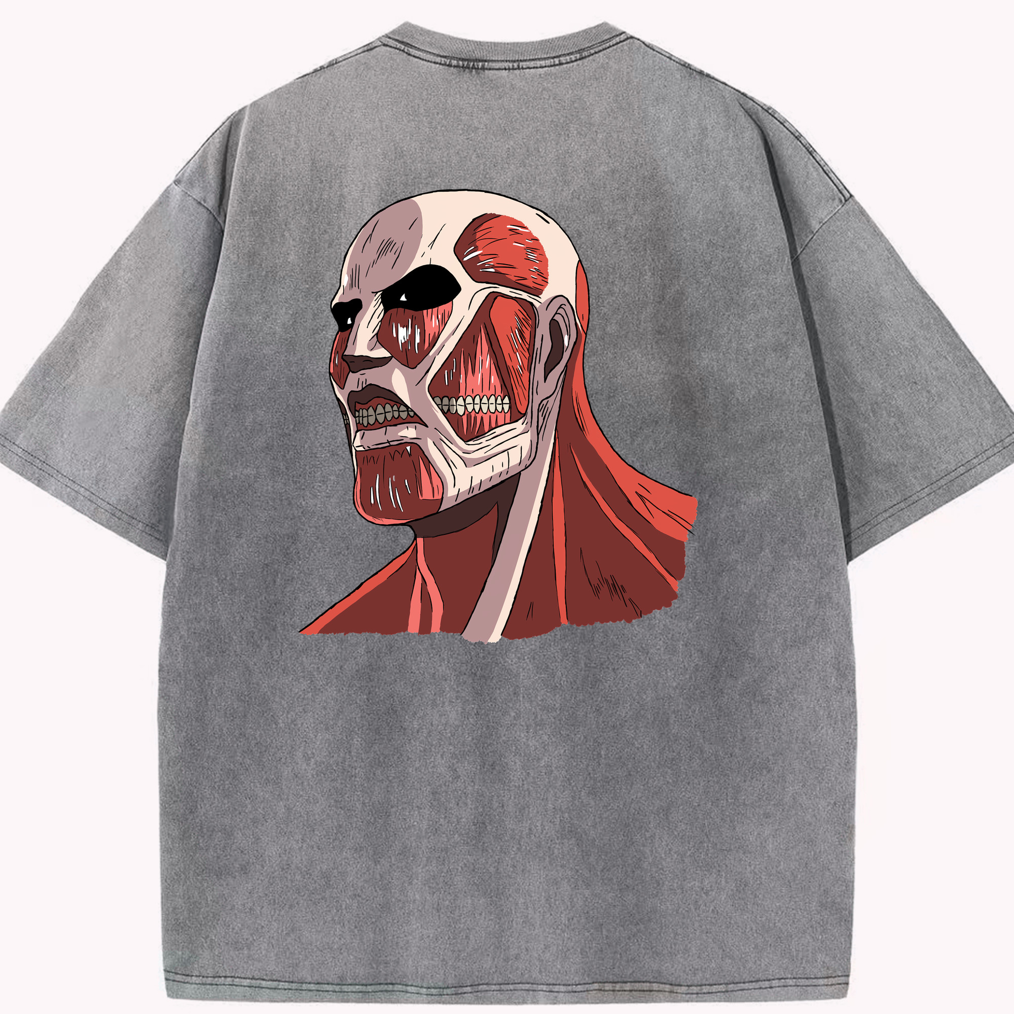 （画像用） 進撃の巨人 Attack on Titan 綿100% ヴィンテージ風 半袖Tシャツ（背面プリント）