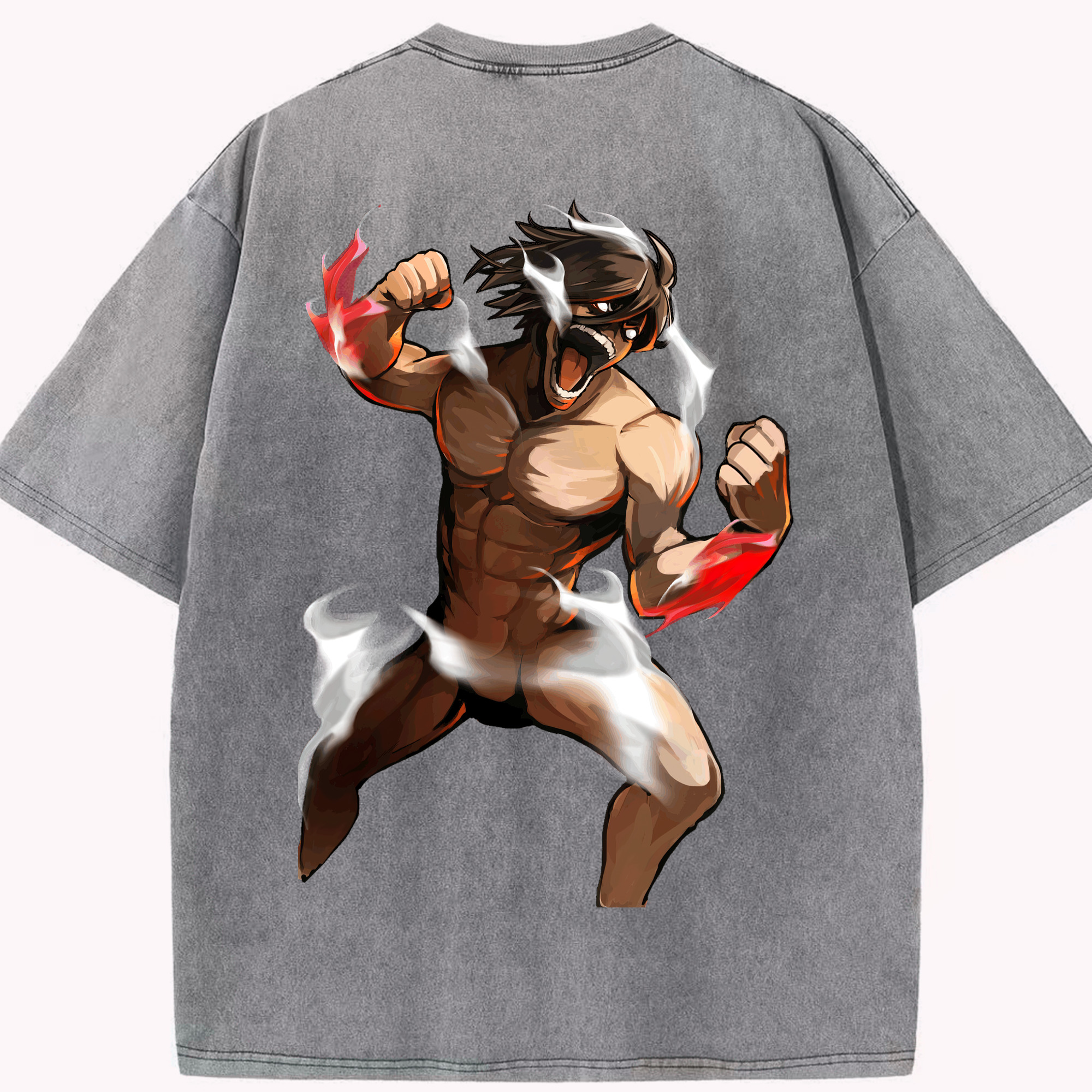 （画像用） 進撃の巨人 Attack on Titan 綿100% ヴィンテージ風 半袖Tシャツ（背面プリント）