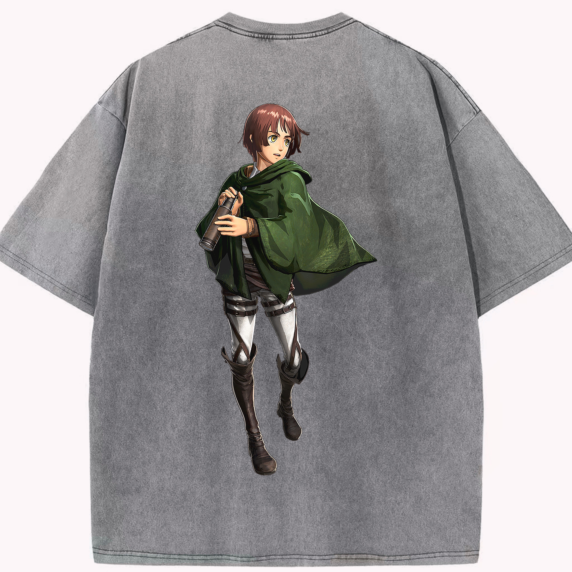（画像用） 進撃の巨人 Attack on Titan 綿100% ヴィンテージ風 半袖Tシャツ（背面プリント）