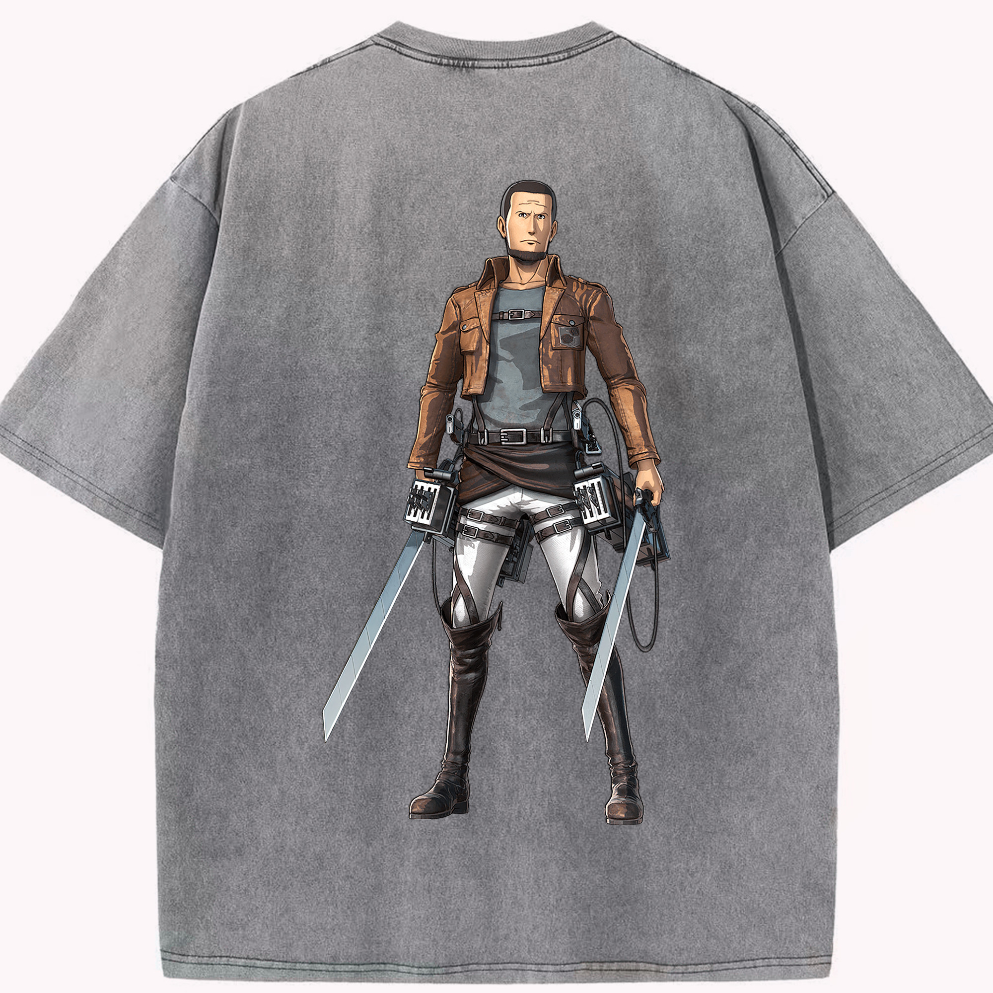 （画像用） 進撃の巨人 Attack on Titan 綿100% ヴィンテージ風 半袖Tシャツ（背面プリント）