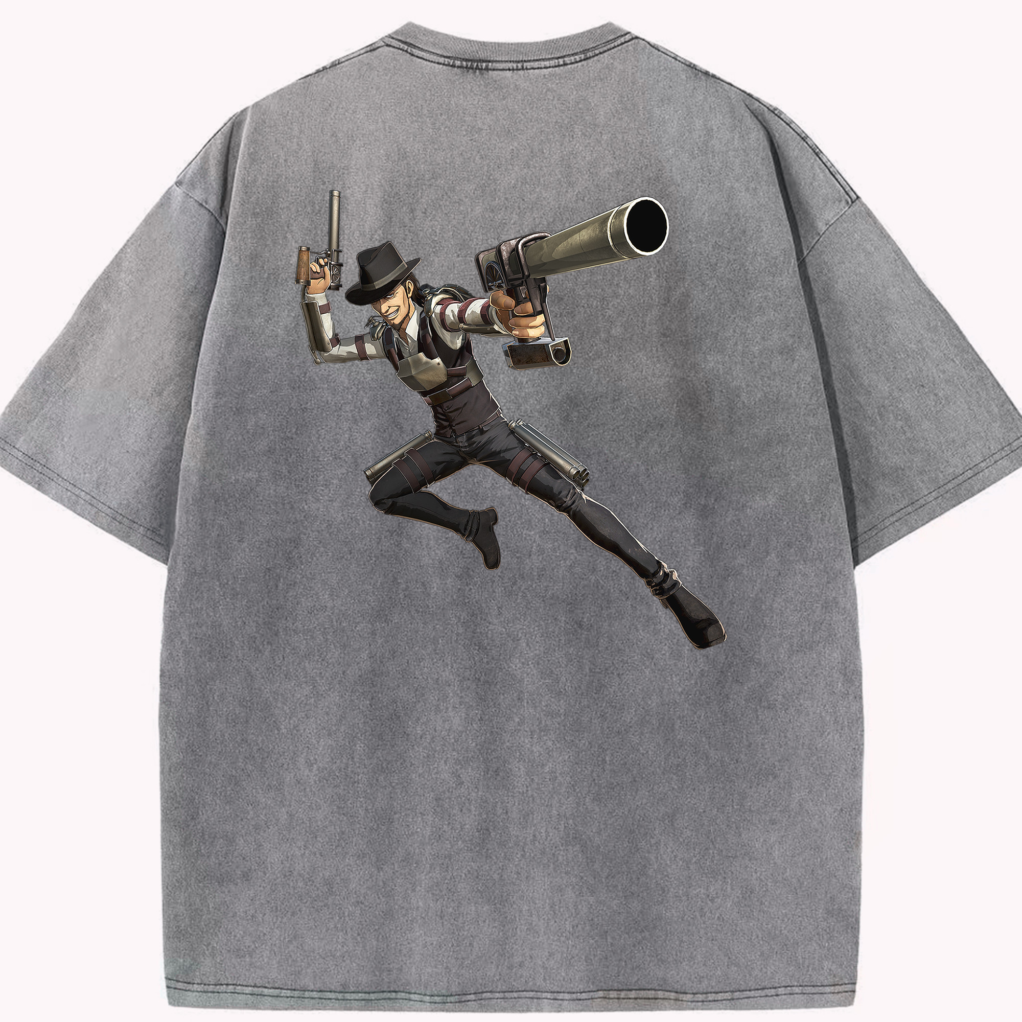 （画像用） 進撃の巨人 Attack on Titan 綿100% ヴィンテージ風 半袖Tシャツ（背面プリント）