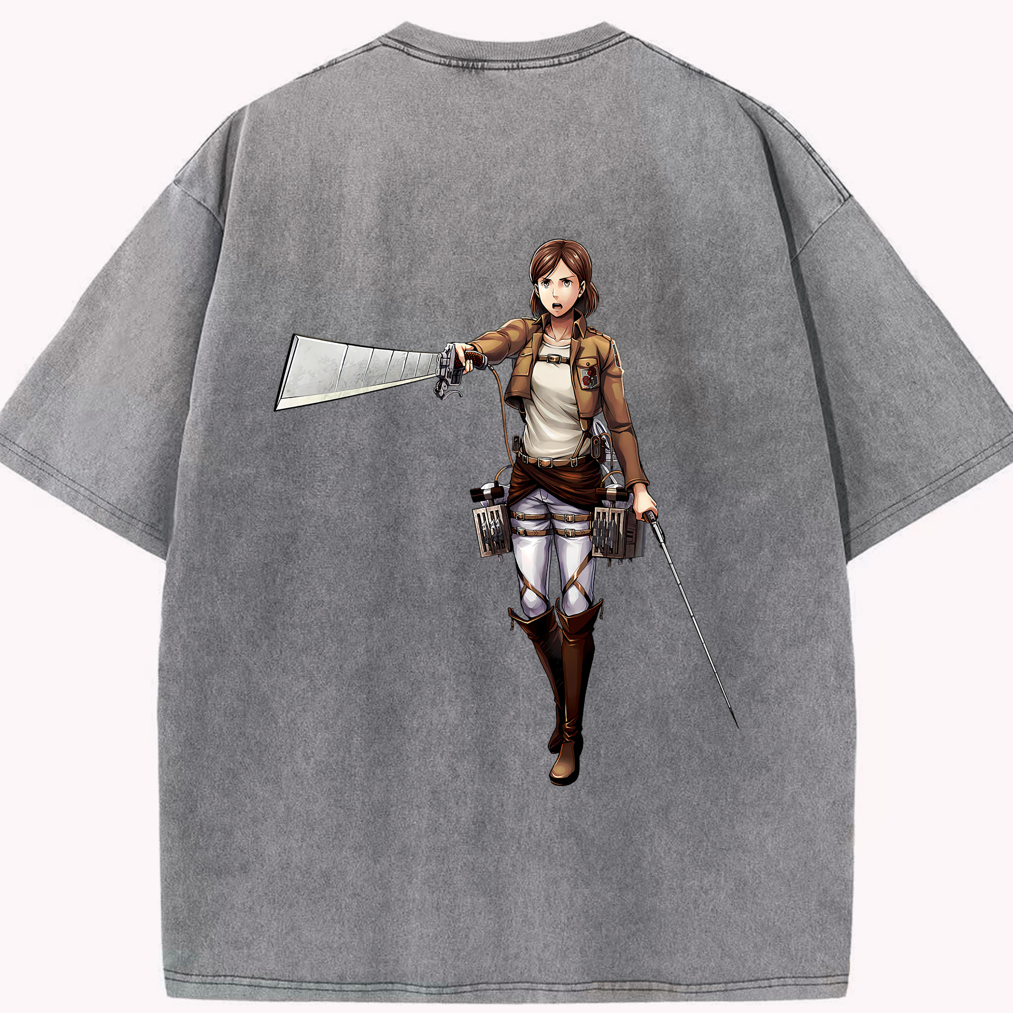 （画像用） 進撃の巨人 Attack on Titan 綿100% ヴィンテージ風 半袖Tシャツ（背面プリント）
