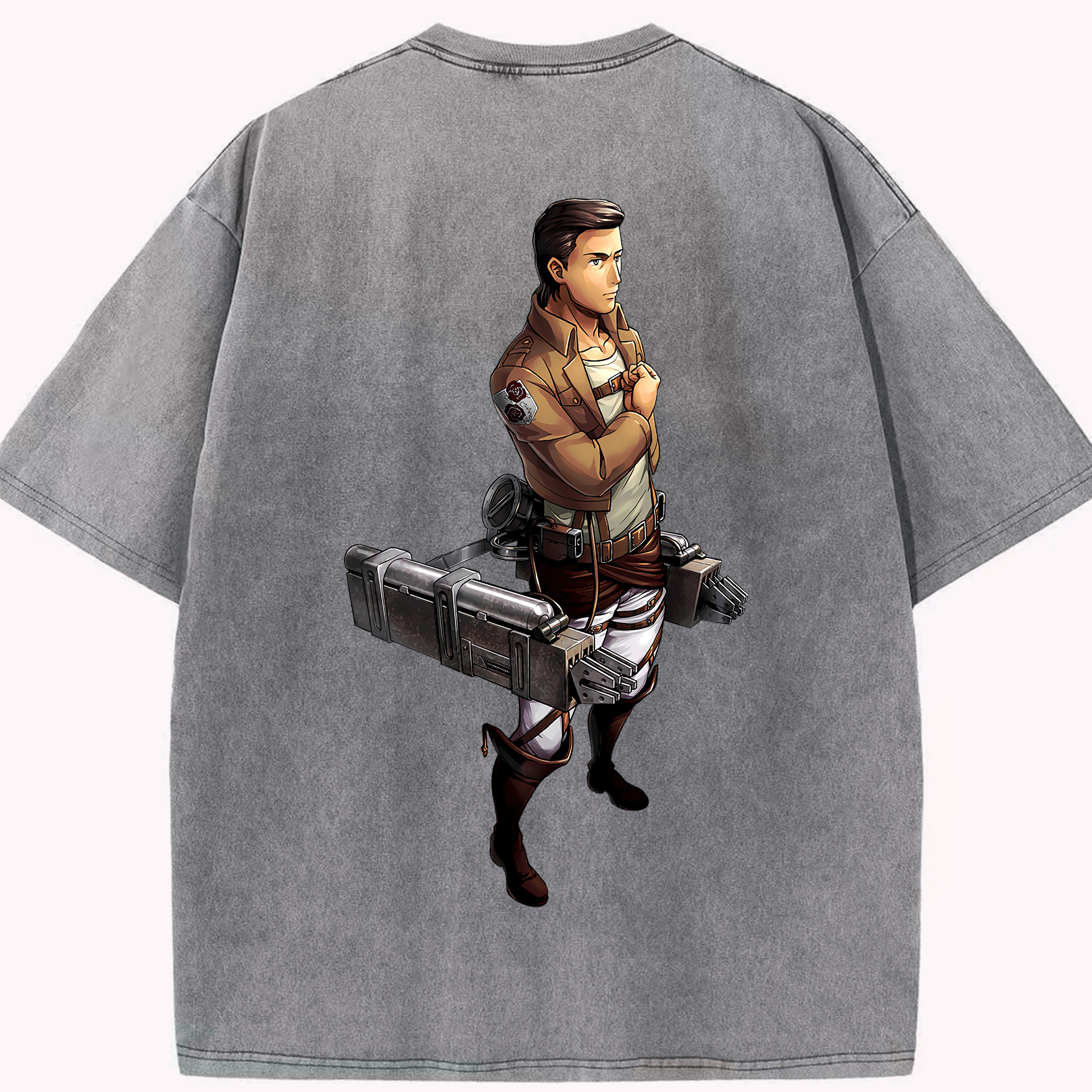 （画像用） 進撃の巨人 Attack on Titan 綿100% ヴィンテージ風 半袖Tシャツ（背面プリント）