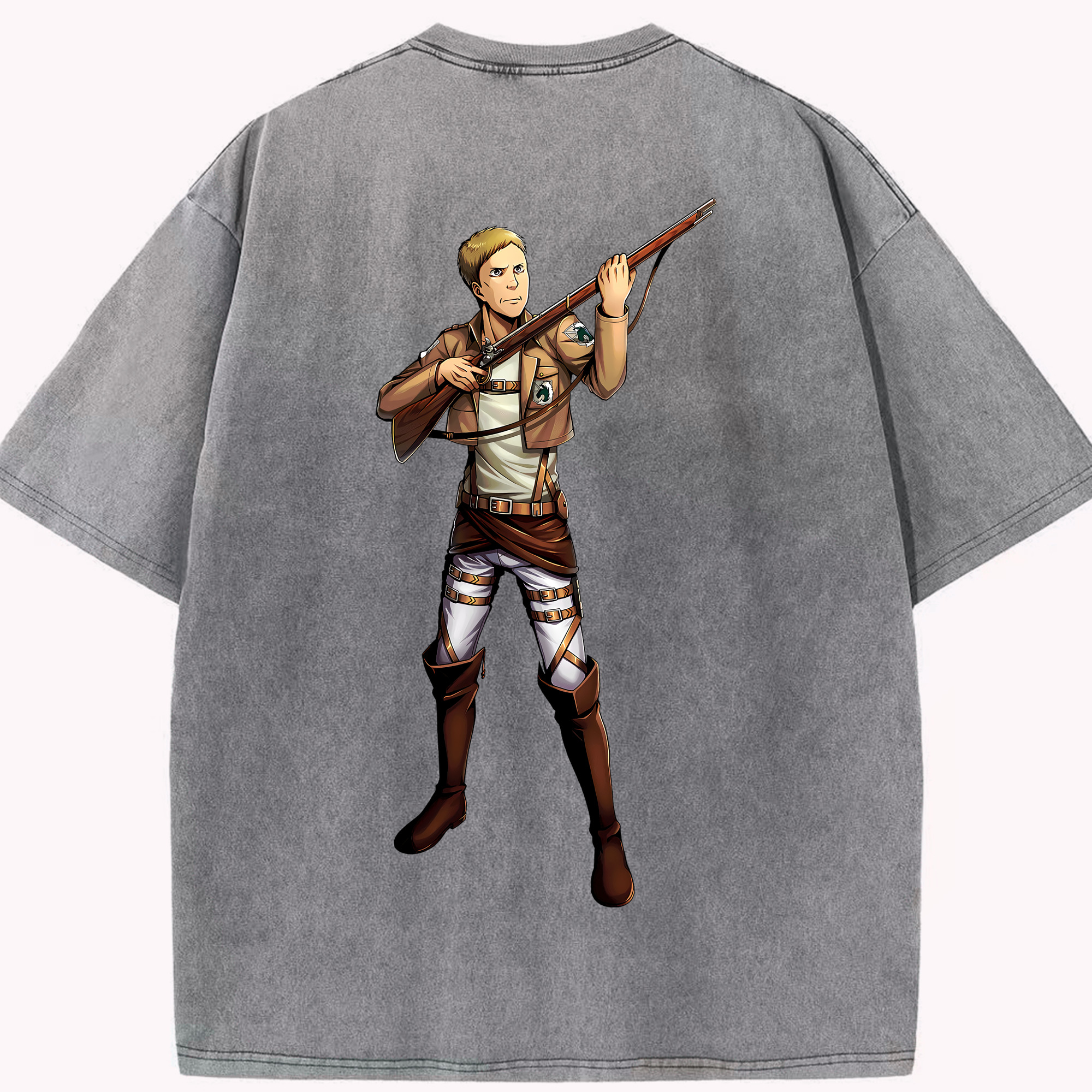 （画像用） 進撃の巨人 Attack on Titan 綿100% ヴィンテージ風 半袖Tシャツ（背面プリント）