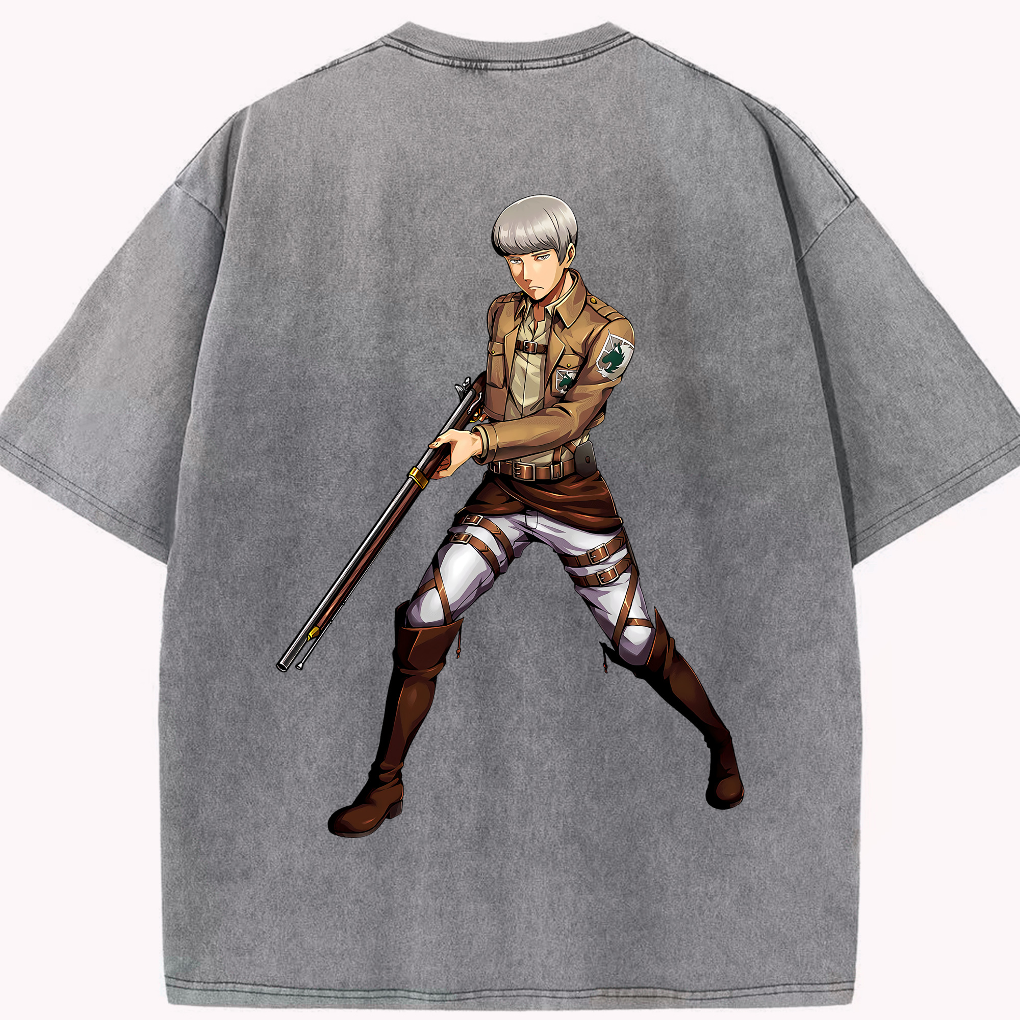 （画像用） 進撃の巨人 Attack on Titan 綿100% ヴィンテージ風 半袖Tシャツ（背面プリント）