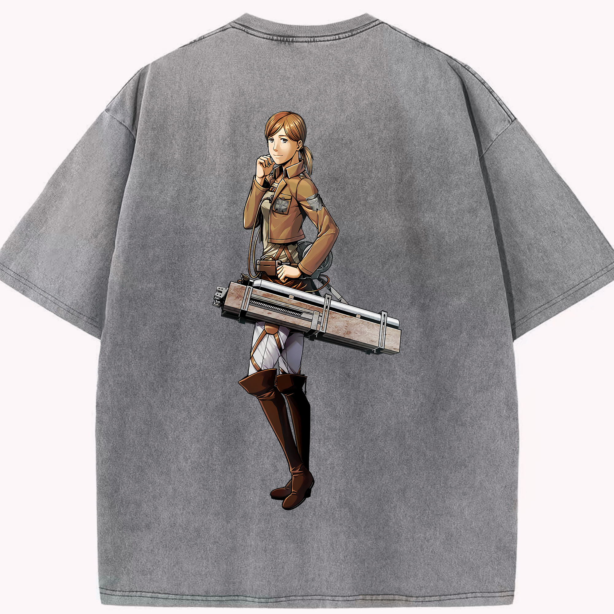 （画像用） 進撃の巨人 Attack on Titan 綿100% ヴィンテージ風 半袖Tシャツ（背面プリント）