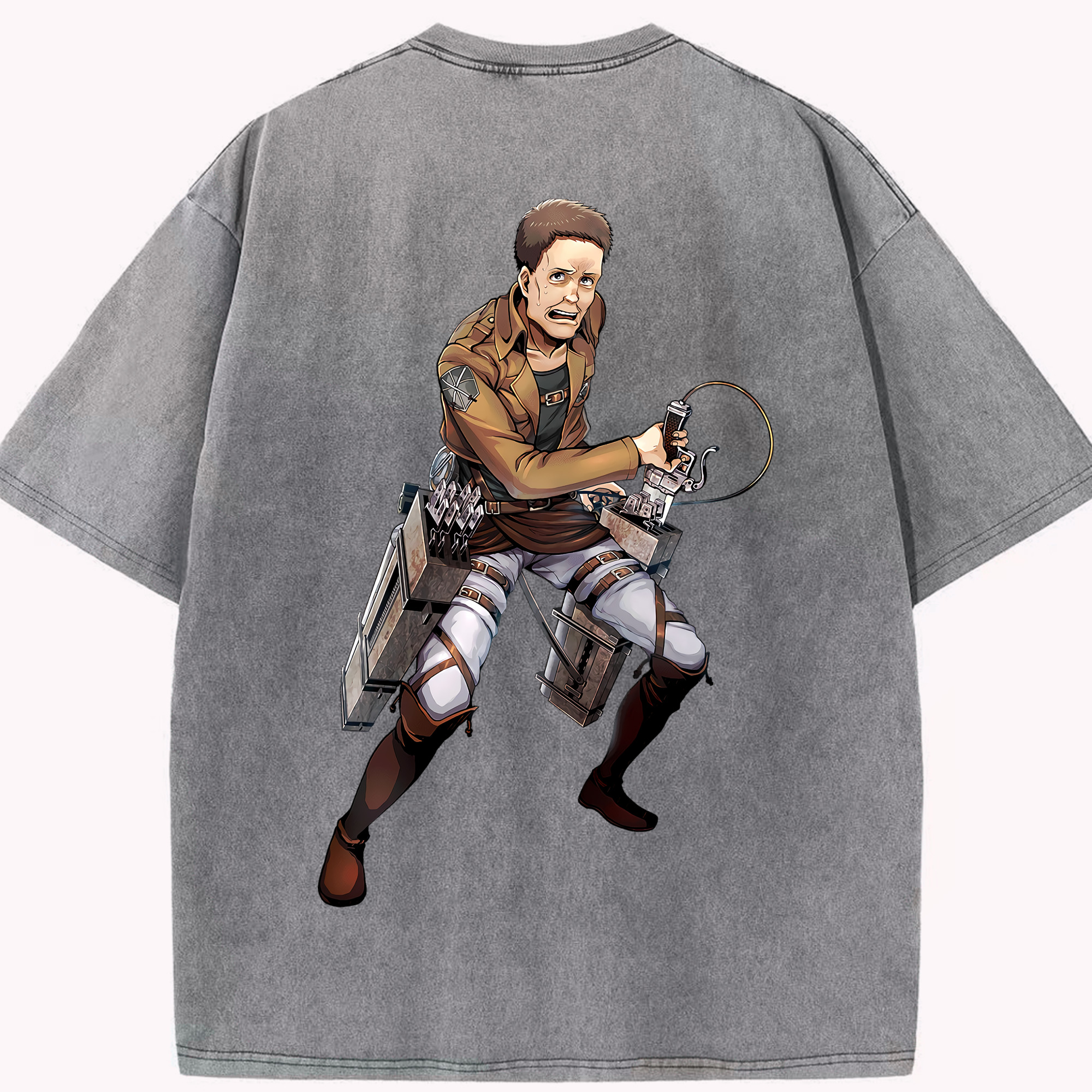 （画像用） 進撃の巨人 Attack on Titan 綿100% ヴィンテージ風 半袖Tシャツ（背面プリント）