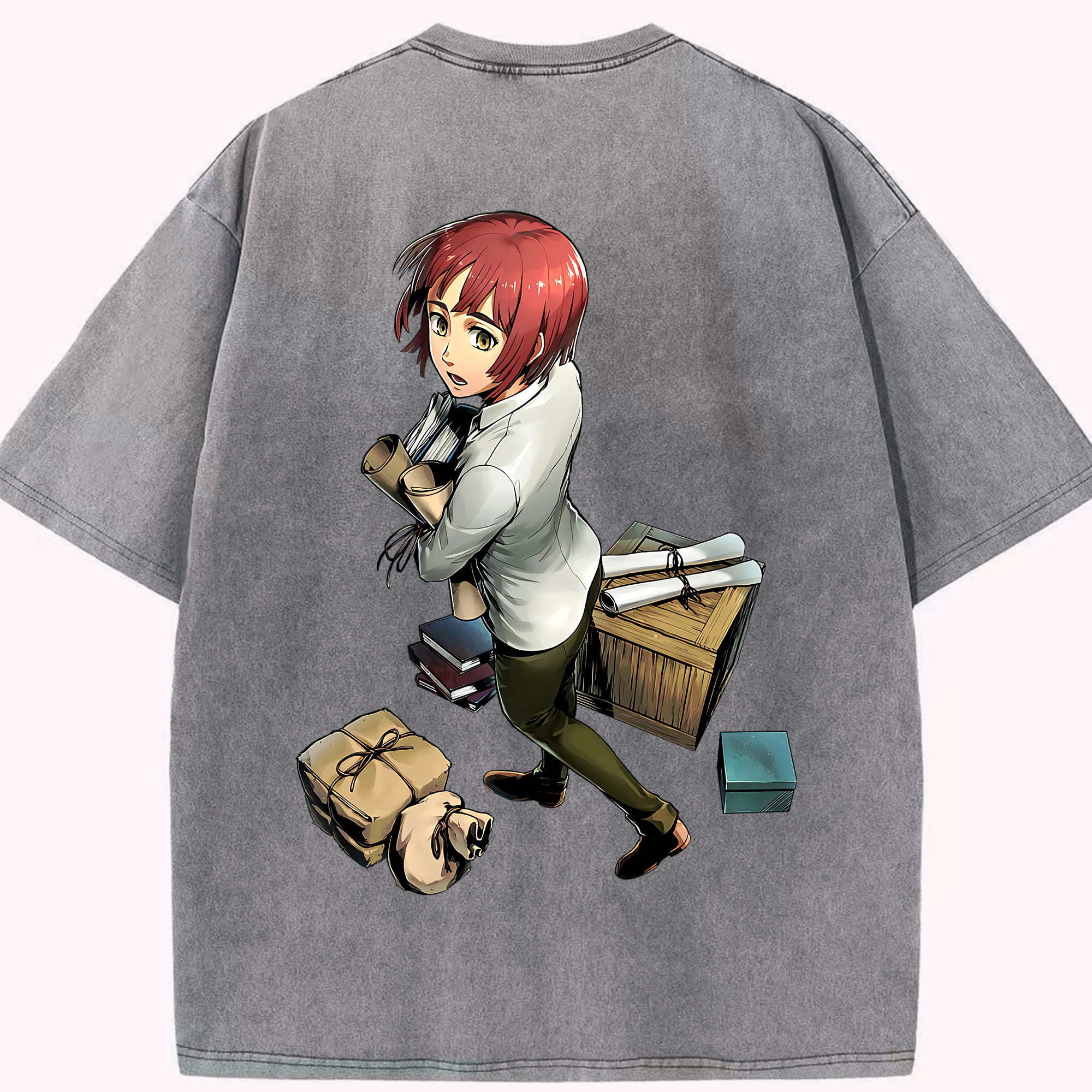 （画像用） 進撃の巨人 Attack on Titan 綿100% ヴィンテージ風 半袖Tシャツ（背面プリント）