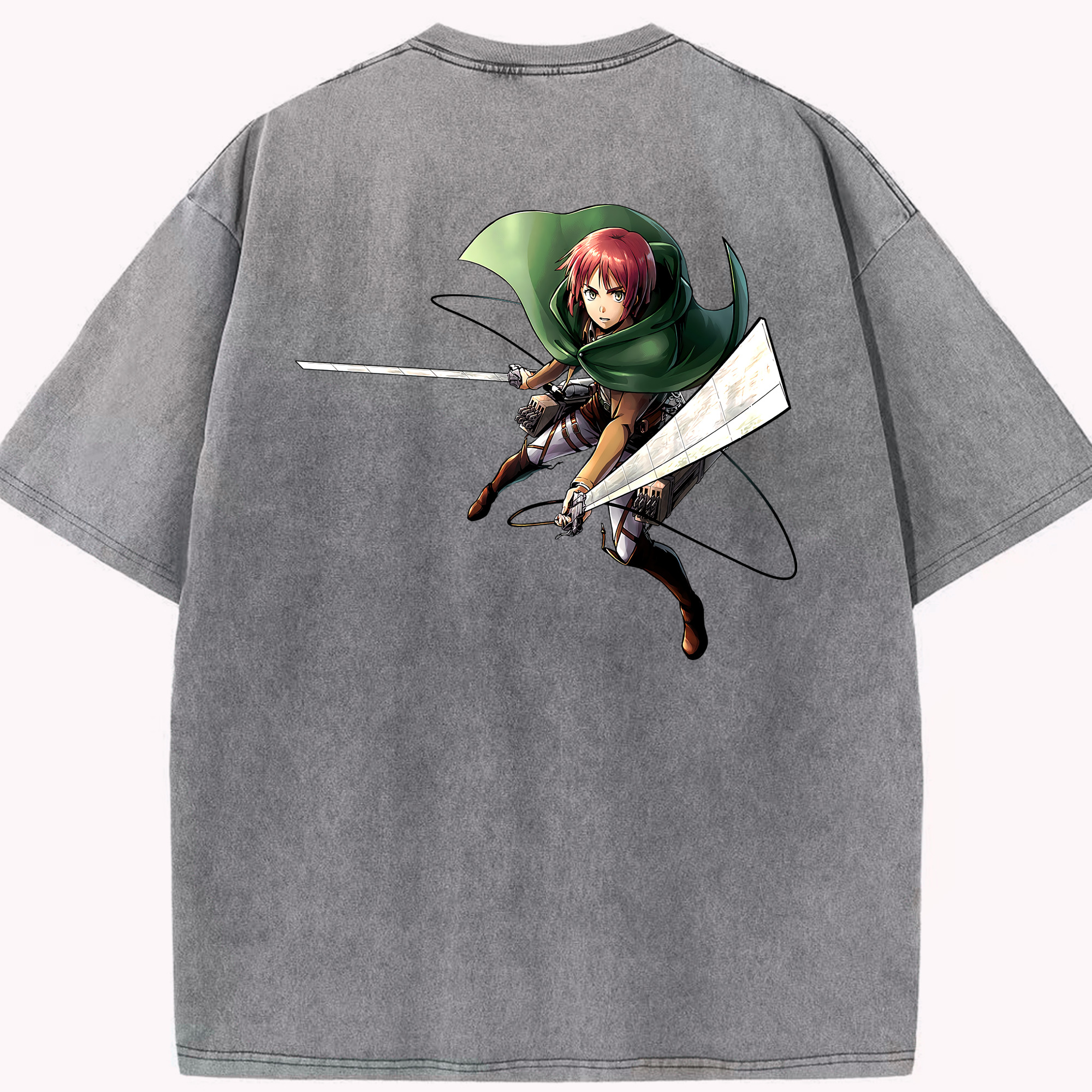 （画像用） 進撃の巨人 Attack on Titan 綿100% ヴィンテージ風 半袖Tシャツ（背面プリント）