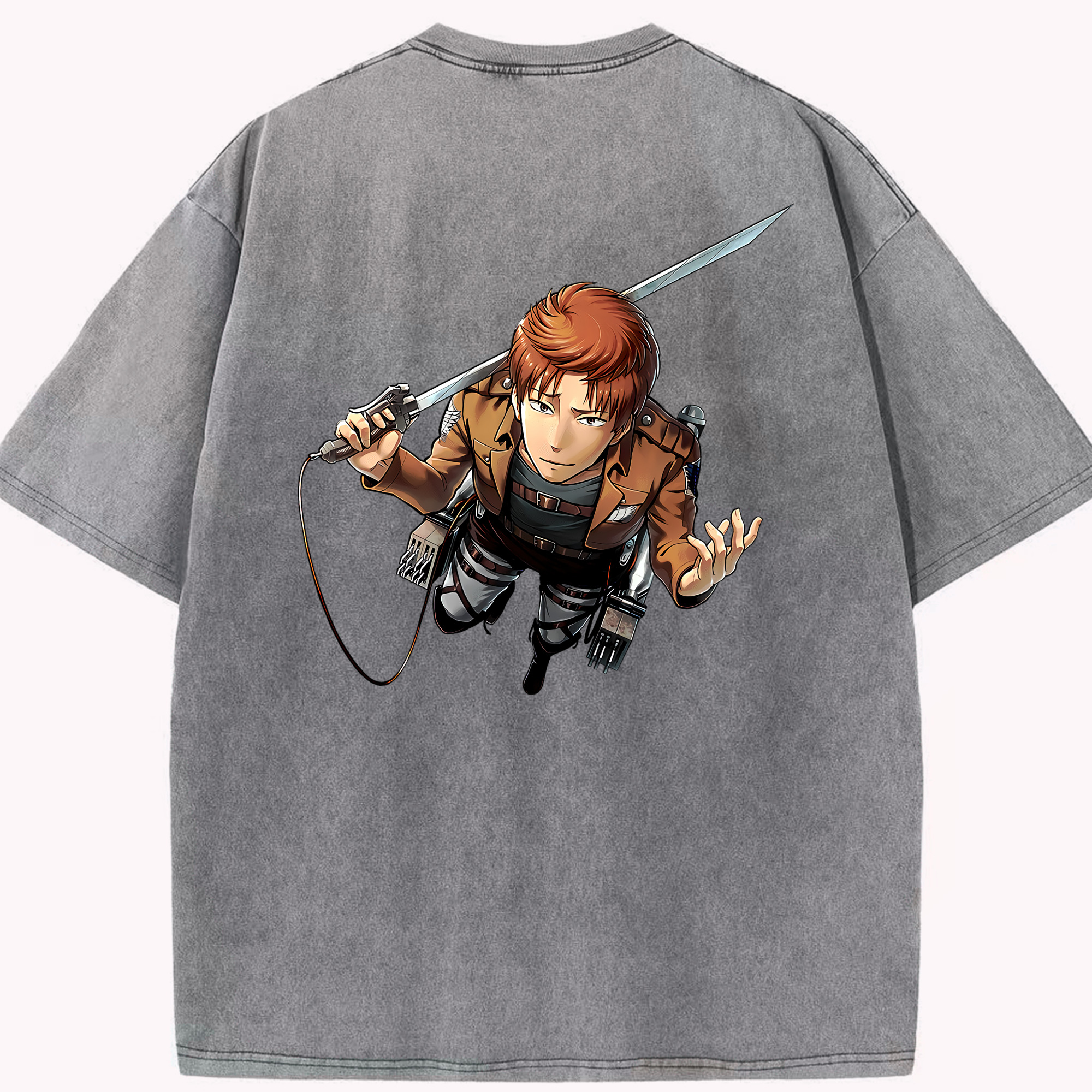 （画像用） 進撃の巨人 Attack on Titan 綿100% ヴィンテージ風 半袖Tシャツ（背面プリント）