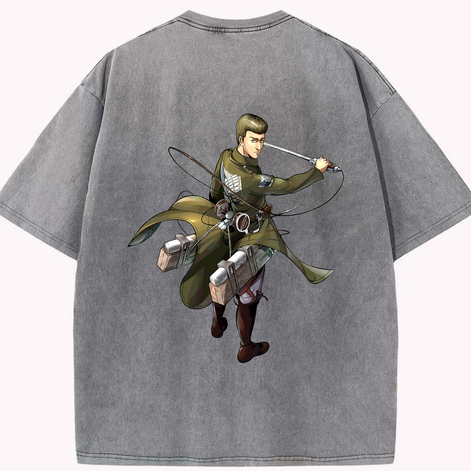 （画像用） 進撃の巨人 Attack on Titan 綿100% ヴィンテージ風 半袖Tシャツ（背面プリント）