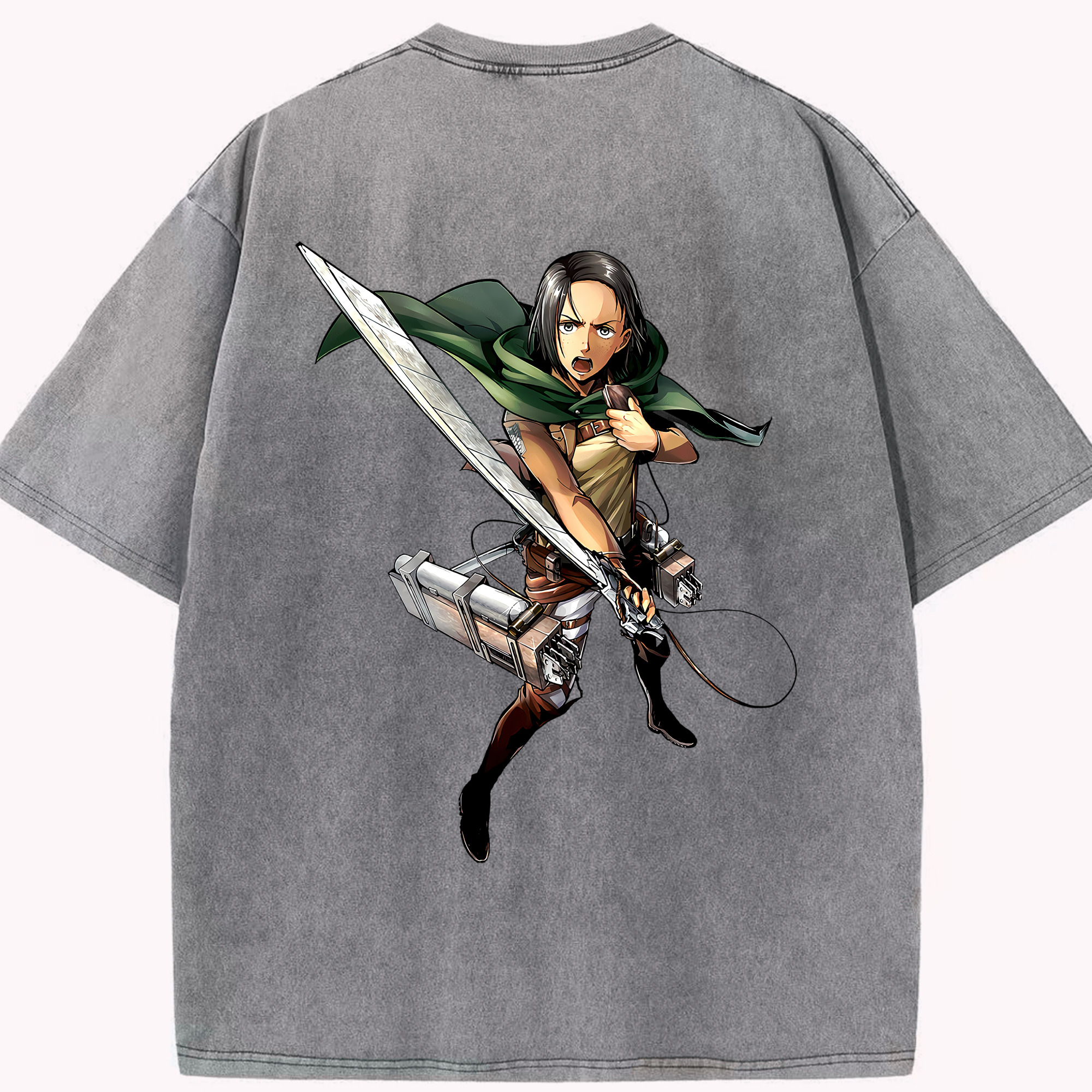 （画像用） 進撃の巨人 Attack on Titan 綿100% ヴィンテージ風 半袖Tシャツ（背面プリント）