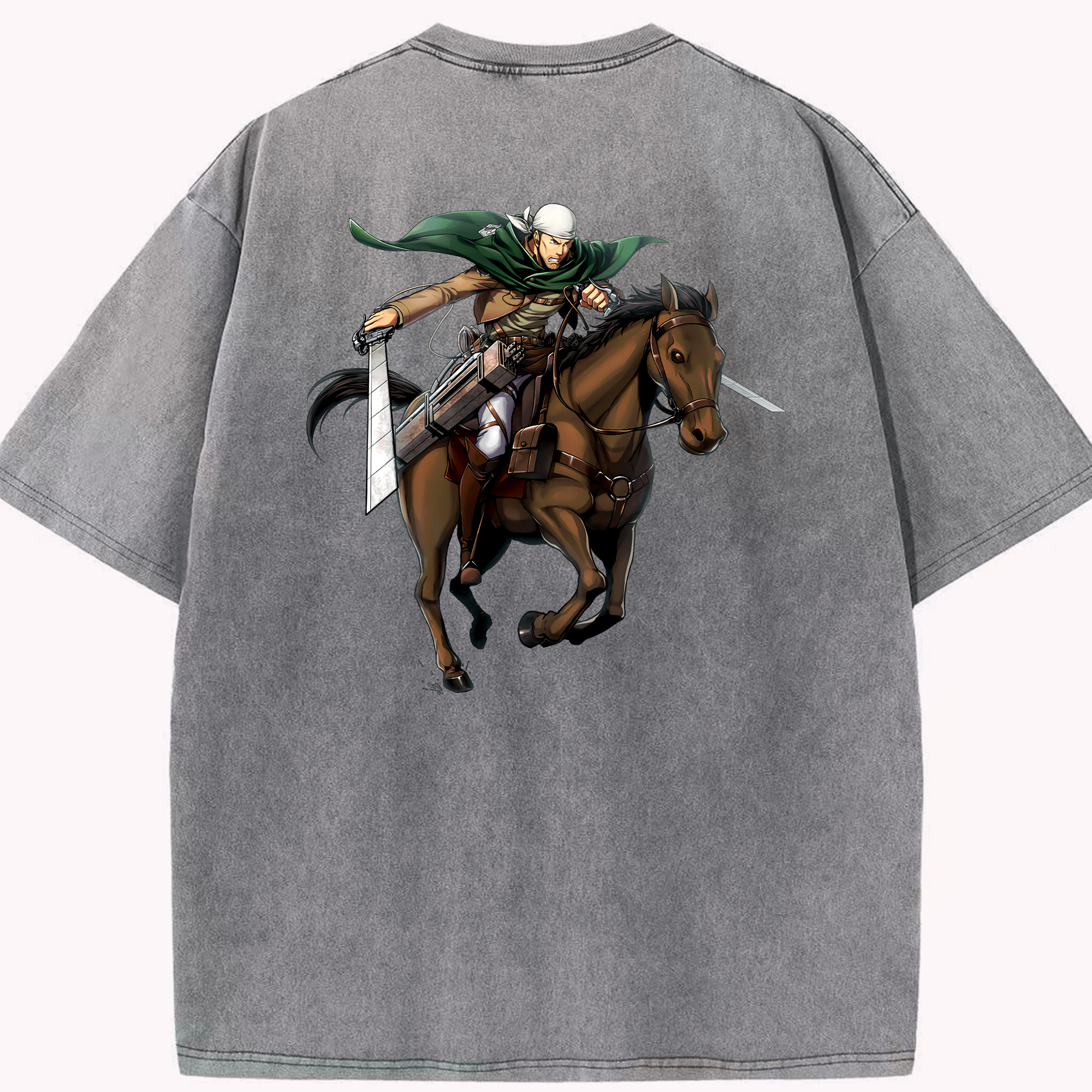 （画像用） 進撃の巨人 Attack on Titan 綿100% ヴィンテージ風 半袖Tシャツ（背面プリント）