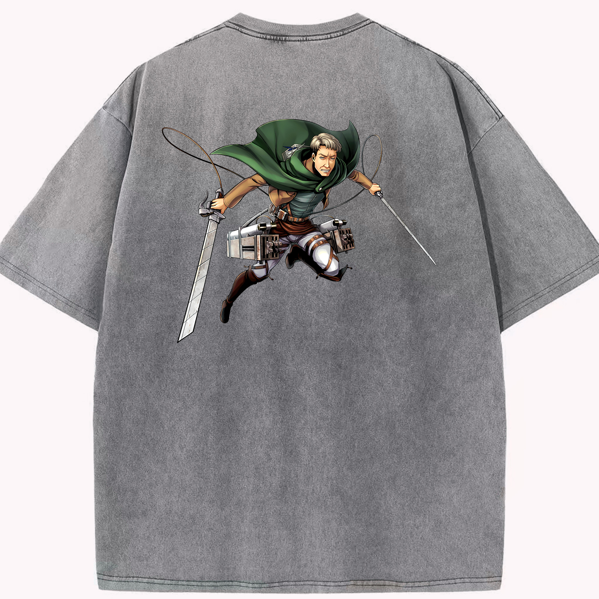 （画像用） 進撃の巨人 Attack on Titan 綿100% ヴィンテージ風 半袖Tシャツ（背面プリント）