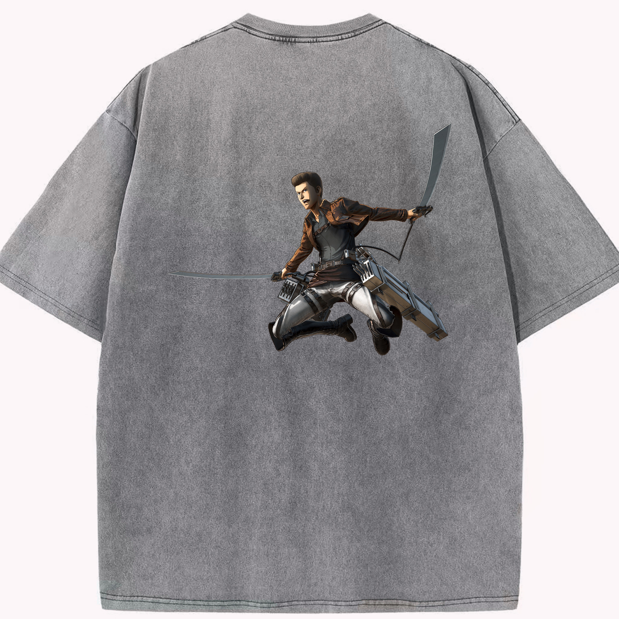 （画像用） 進撃の巨人 Attack on Titan 綿100% ヴィンテージ風 半袖Tシャツ（背面プリント）