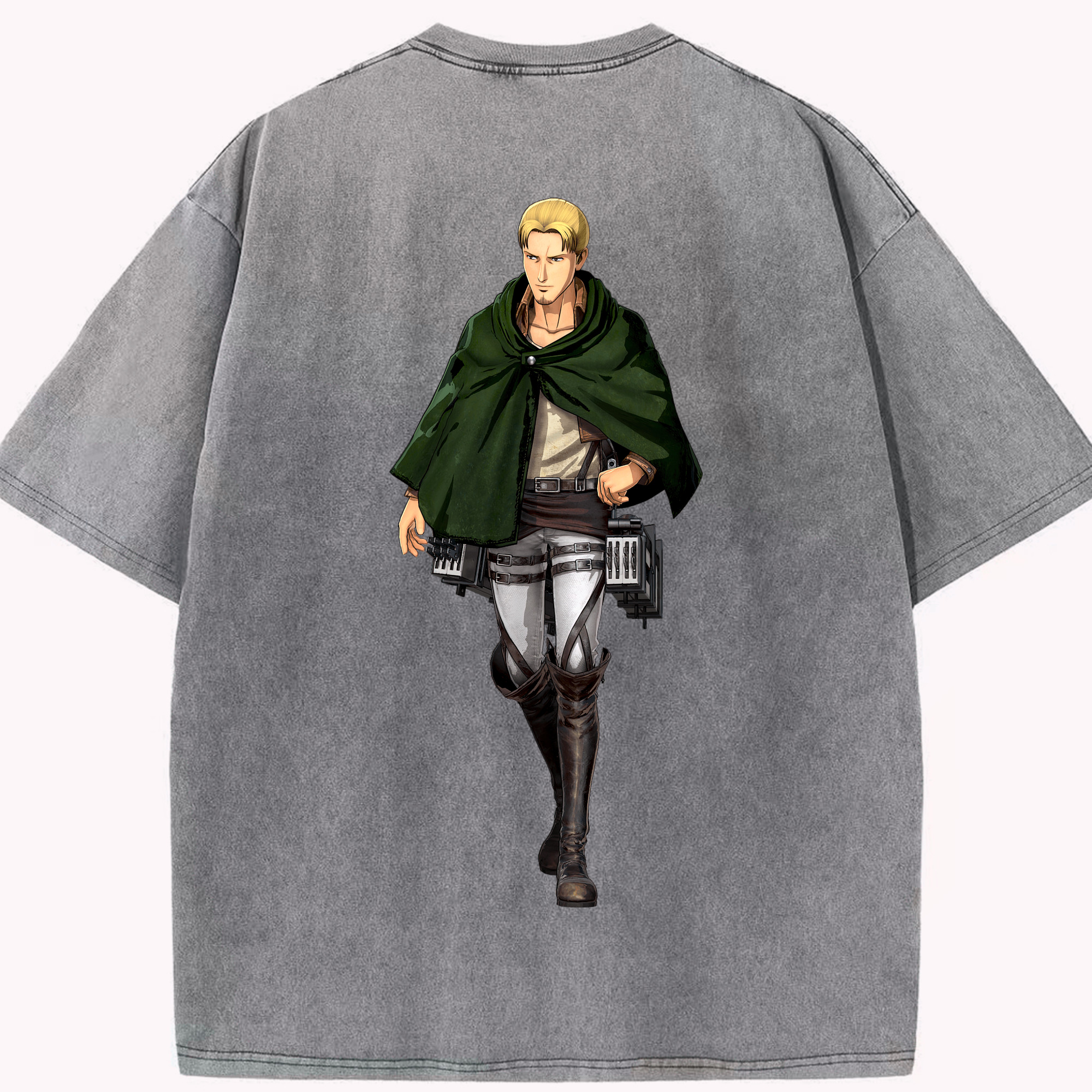 （画像用） 進撃の巨人 Attack on Titan 綿100% ヴィンテージ風 半袖Tシャツ（背面プリント）
