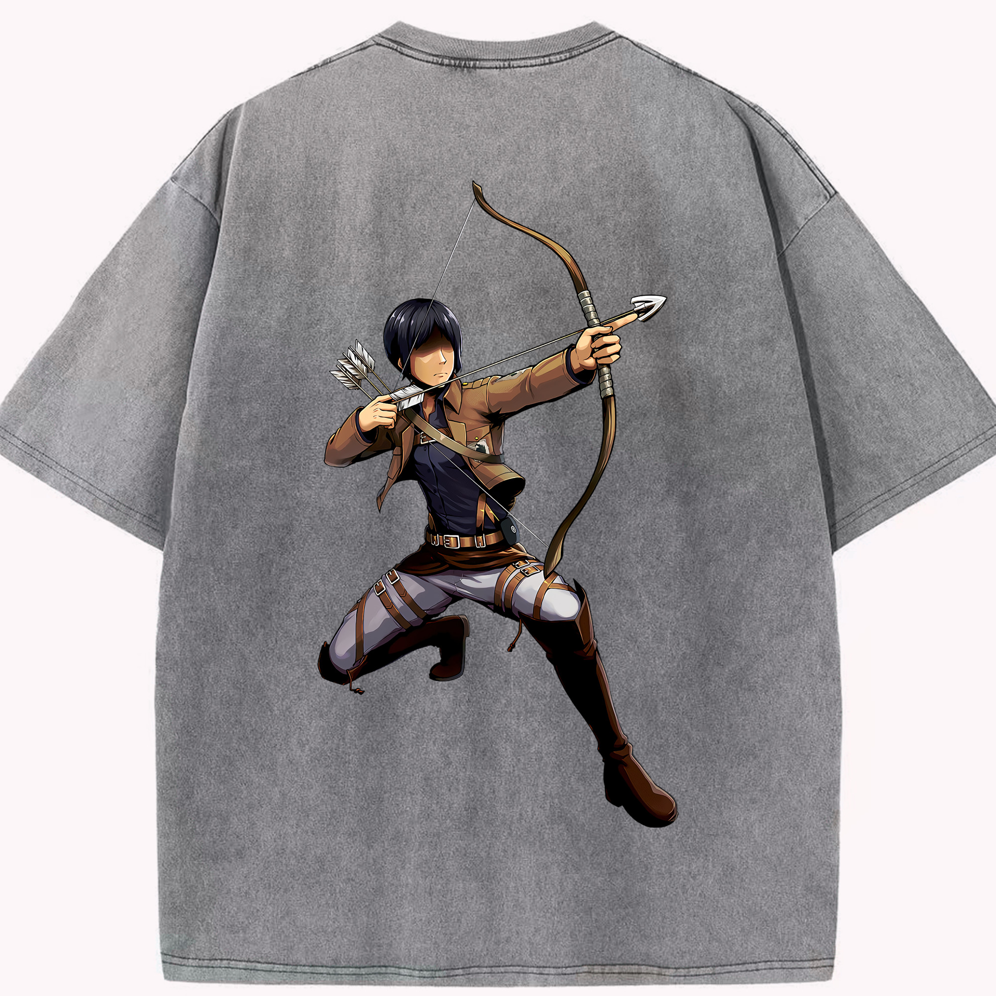 （画像用） 進撃の巨人 Attack on Titan 綿100% ヴィンテージ風 半袖Tシャツ（背面プリント）