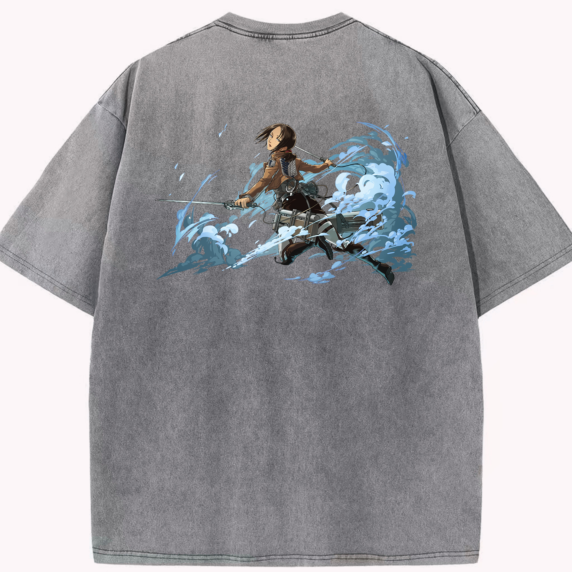 （画像用） 進撃の巨人 Attack on Titan 綿100% ヴィンテージ風 半袖Tシャツ（背面プリント）