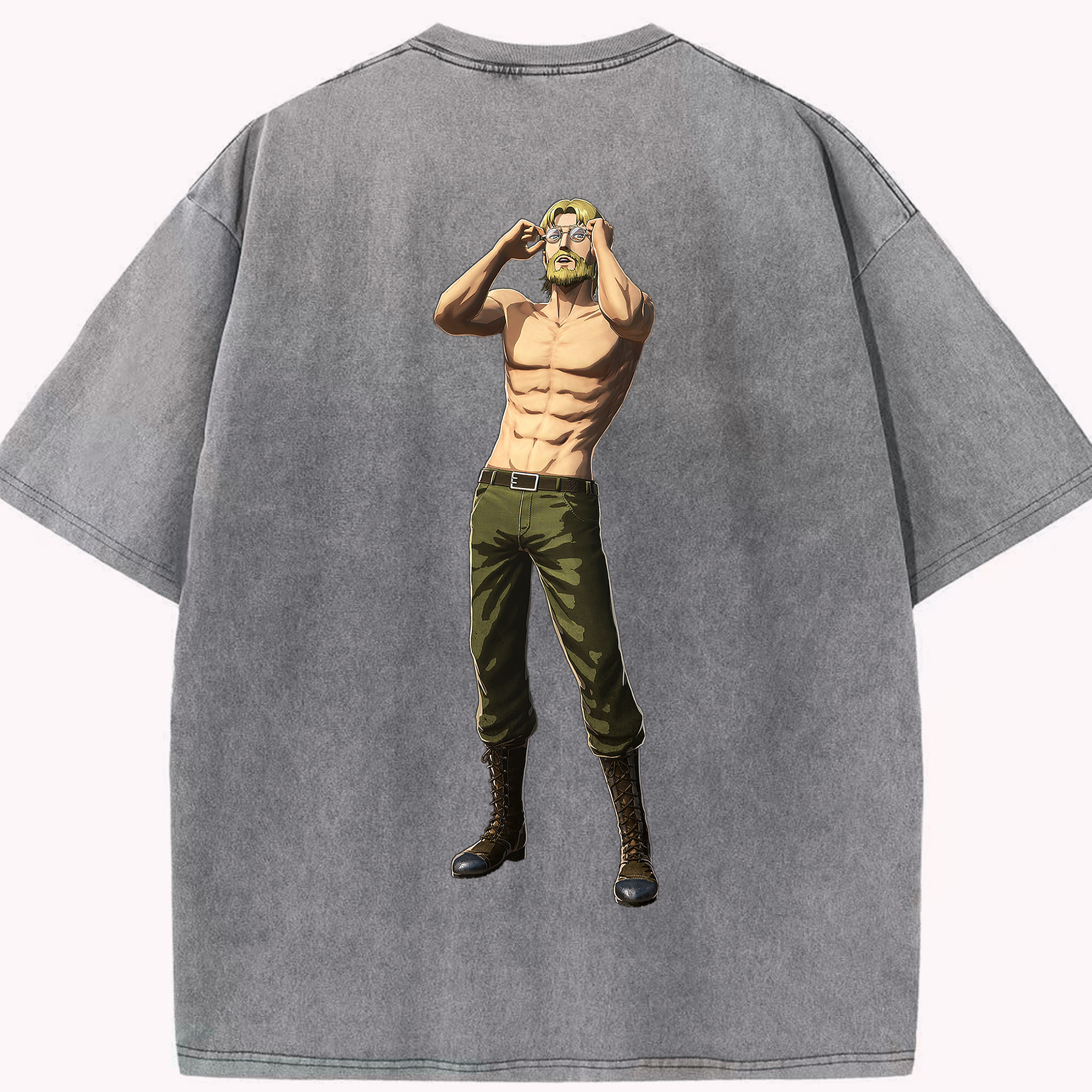 （画像用） 進撃の巨人 Attack on Titan 綿100% ヴィンテージ風 半袖Tシャツ（背面プリント）