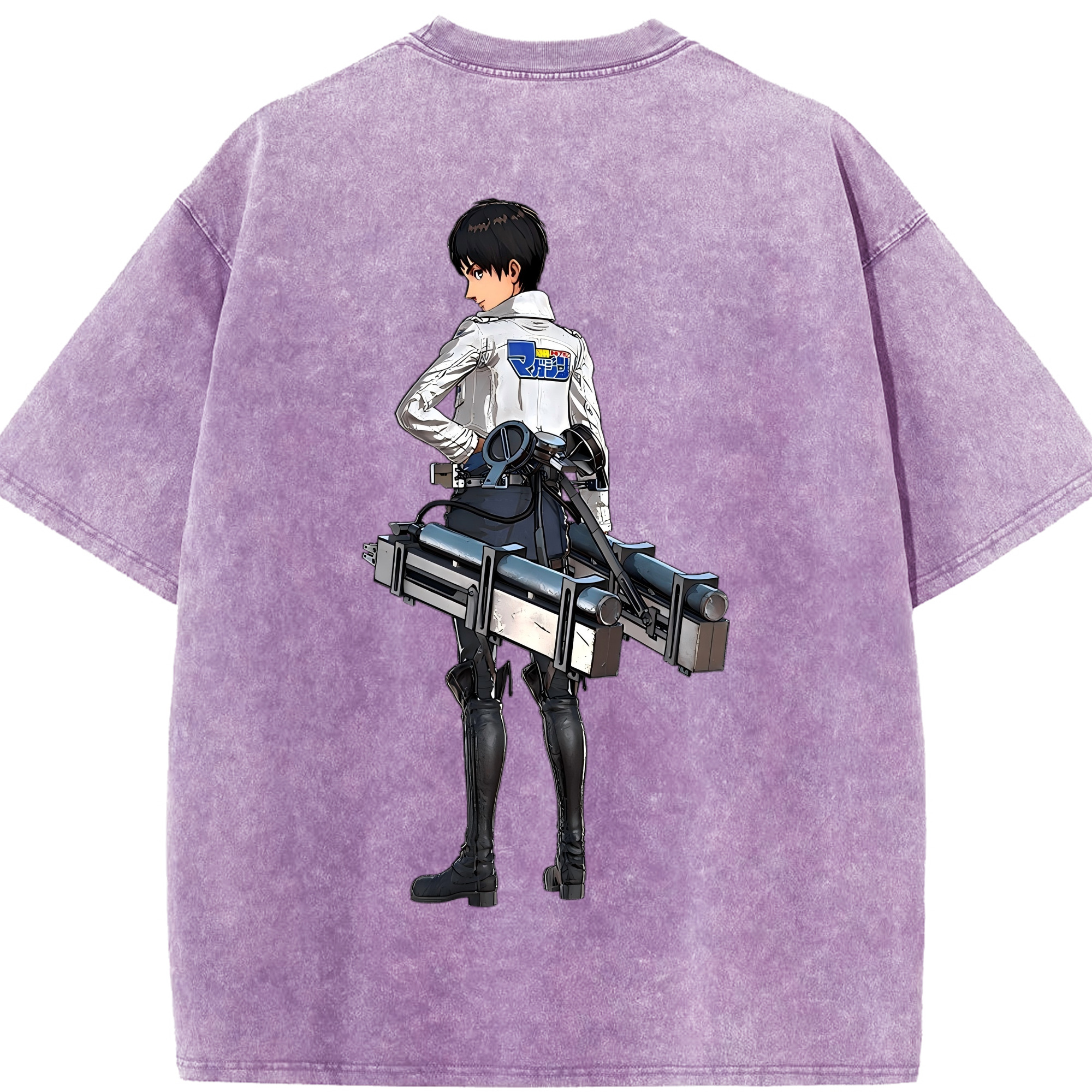 （画像用） 進撃の巨人 エレン･イェーガー Attack on Titan Eren Jäger 綿100% ヴィンテージ風 半袖Tシャツ（背面プリント）