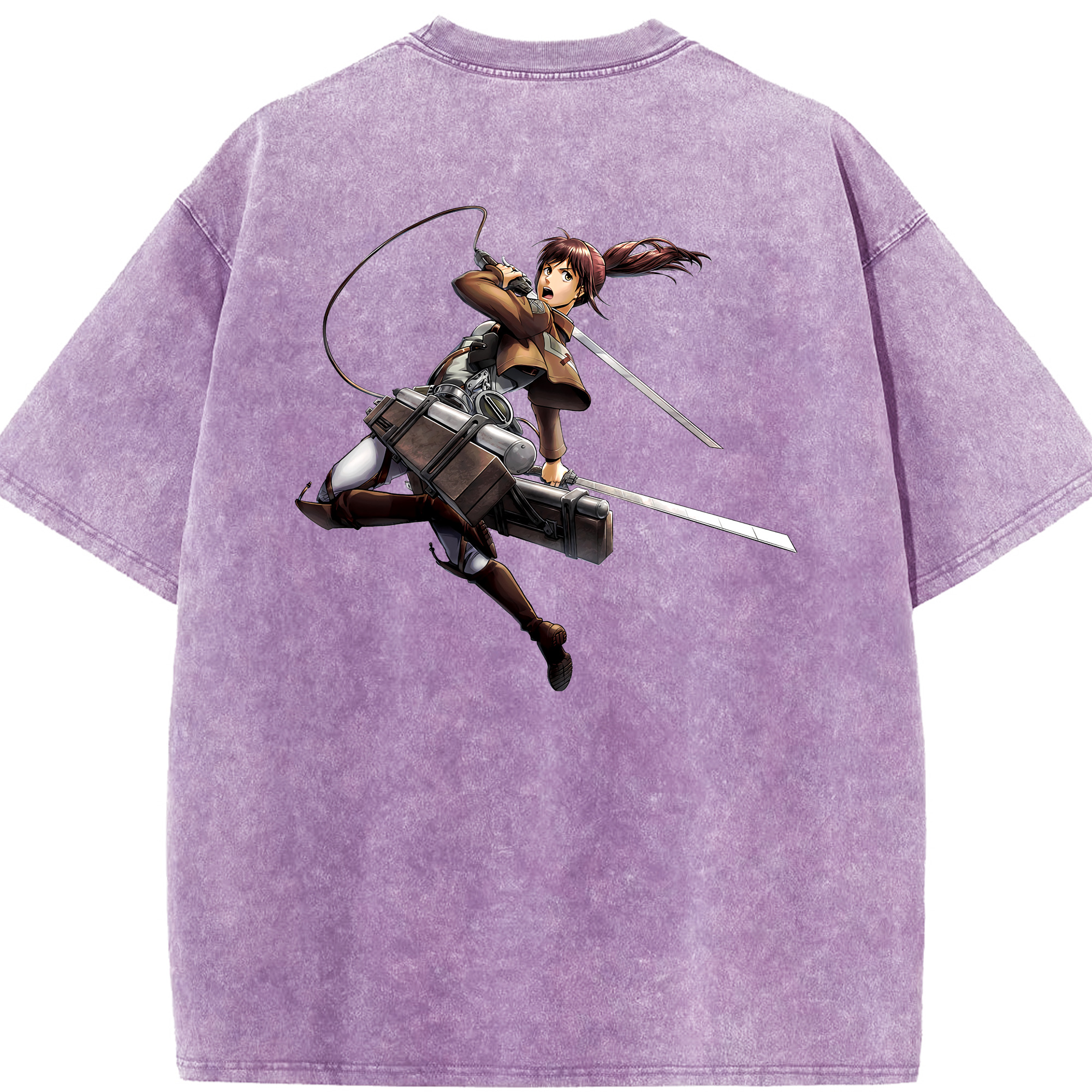 （画像用） 進撃の巨人 サシャ·ブラウス Attack on Titan Sasha Blaus 綿100% ヴィンテージ風 半袖Tシャツ（背面プリント）