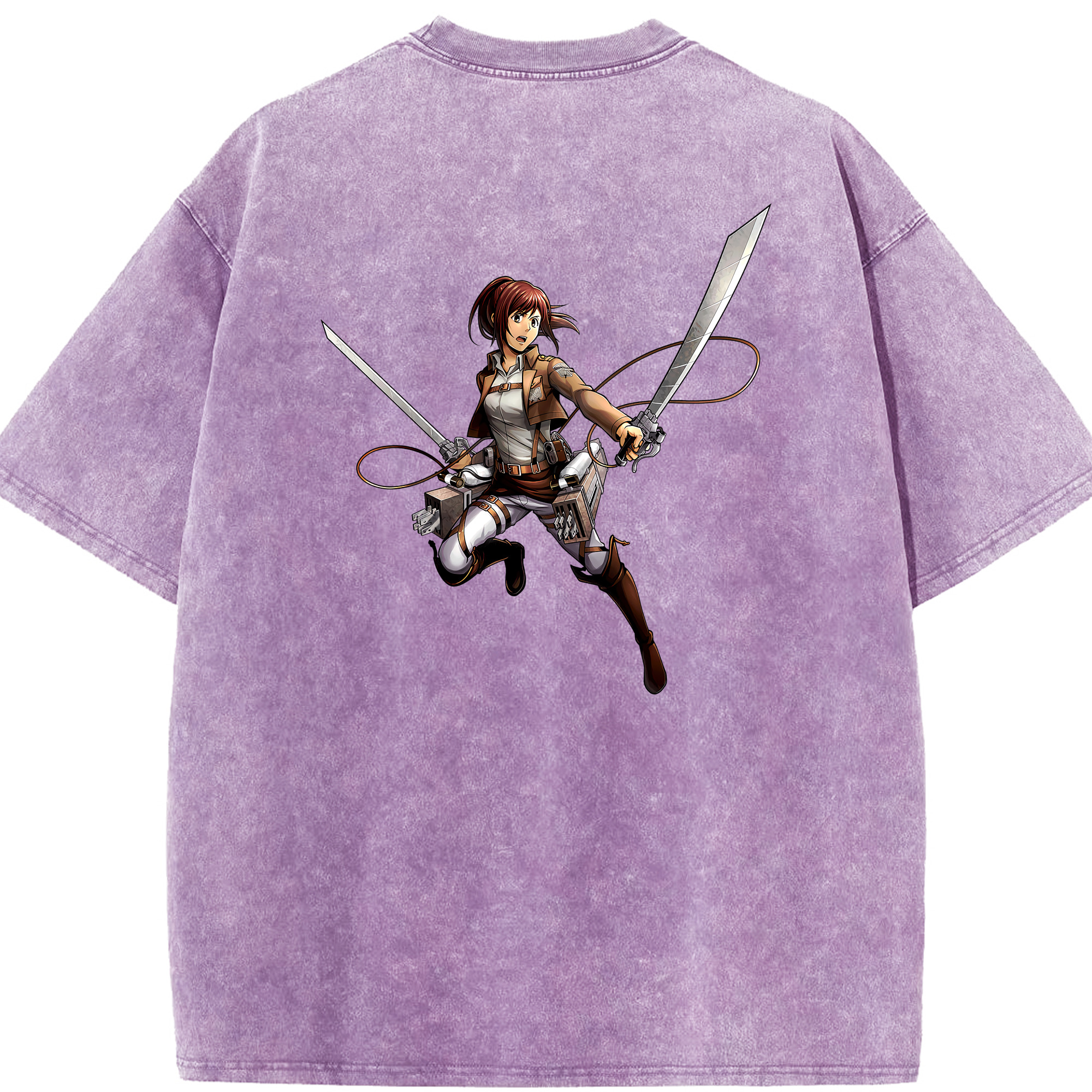 （画像用） 進撃の巨人 サシャ·ブラウス Attack on Titan Sasha Blaus 綿100% ヴィンテージ風 半袖Tシャツ（背面プリント）