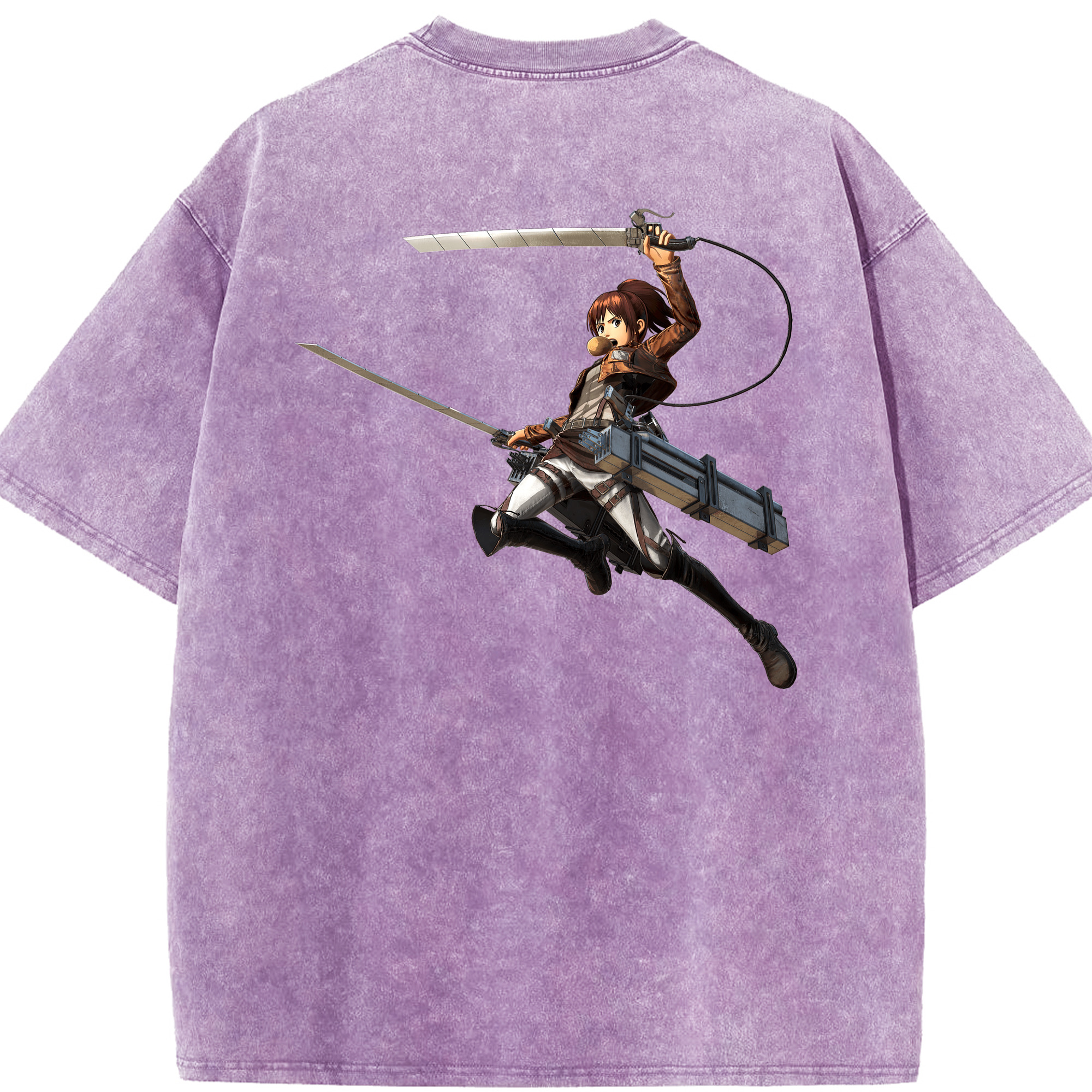 （画像用） 進撃の巨人 サシャ·ブラウス Attack on Titan Sasha Blaus 綿100% ヴィンテージ風 半袖Tシャツ（背面プリント）