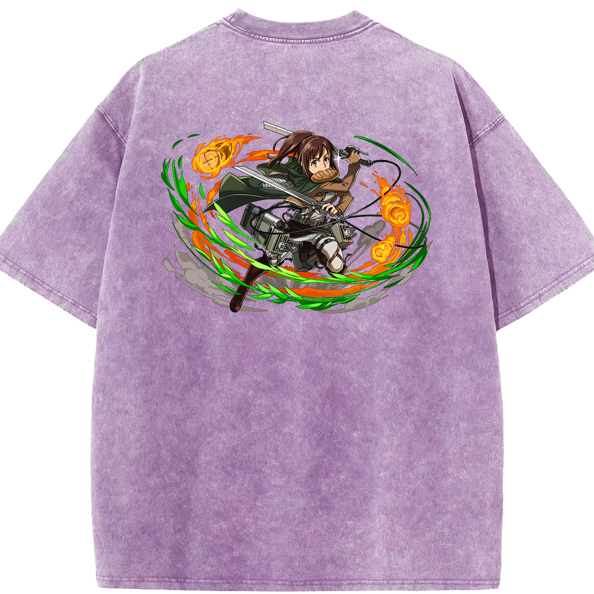 （画像用） 進撃の巨人 サシャ·ブラウス Attack on Titan Sasha Blaus 綿100% ヴィンテージ風 半袖Tシャツ（背面プリント）