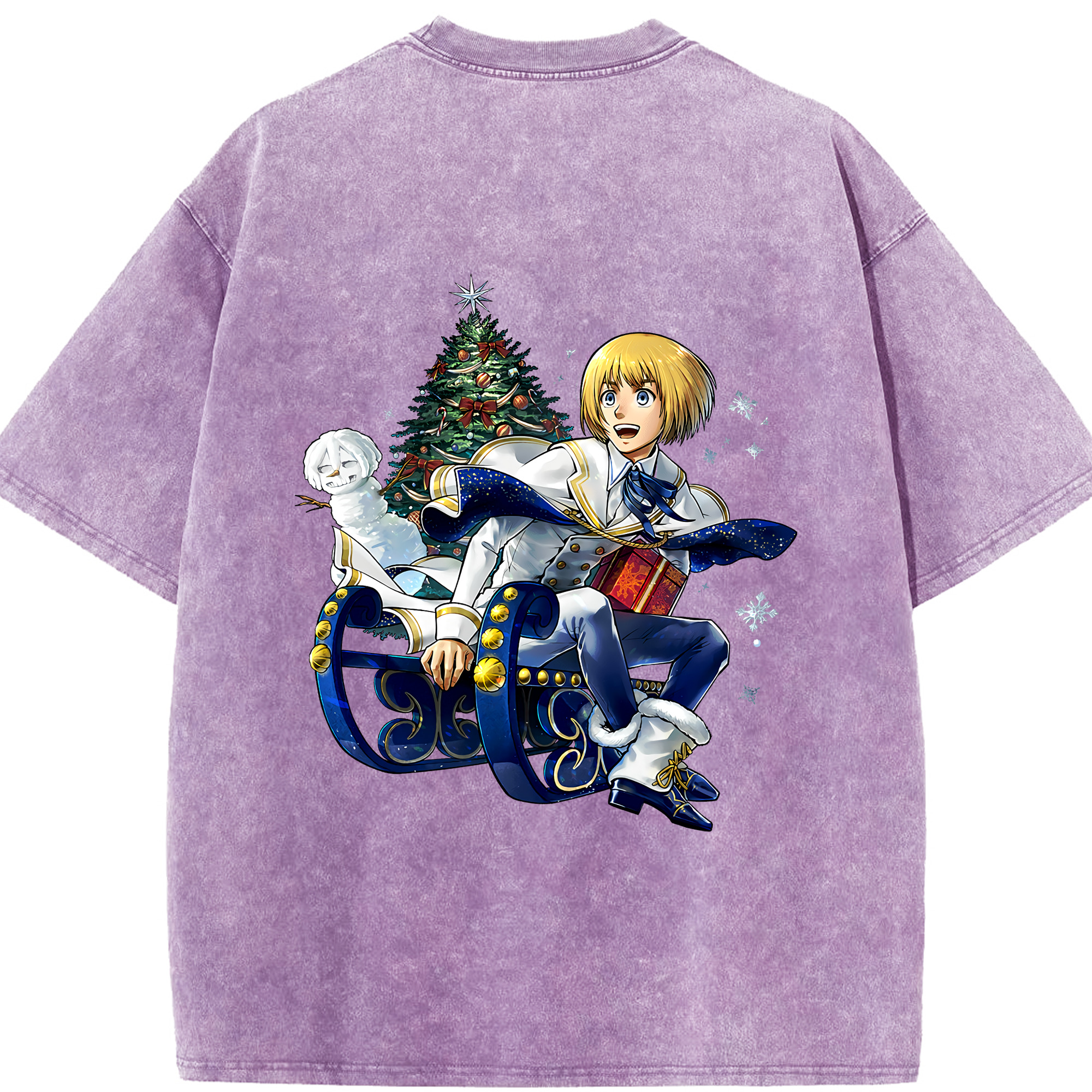 （画像用） 進撃の巨人 アルミン·アルレルト Attack on Titan Armin Arlert 綿100% ヴィンテージ風 半袖Tシャツ（背面プリント）