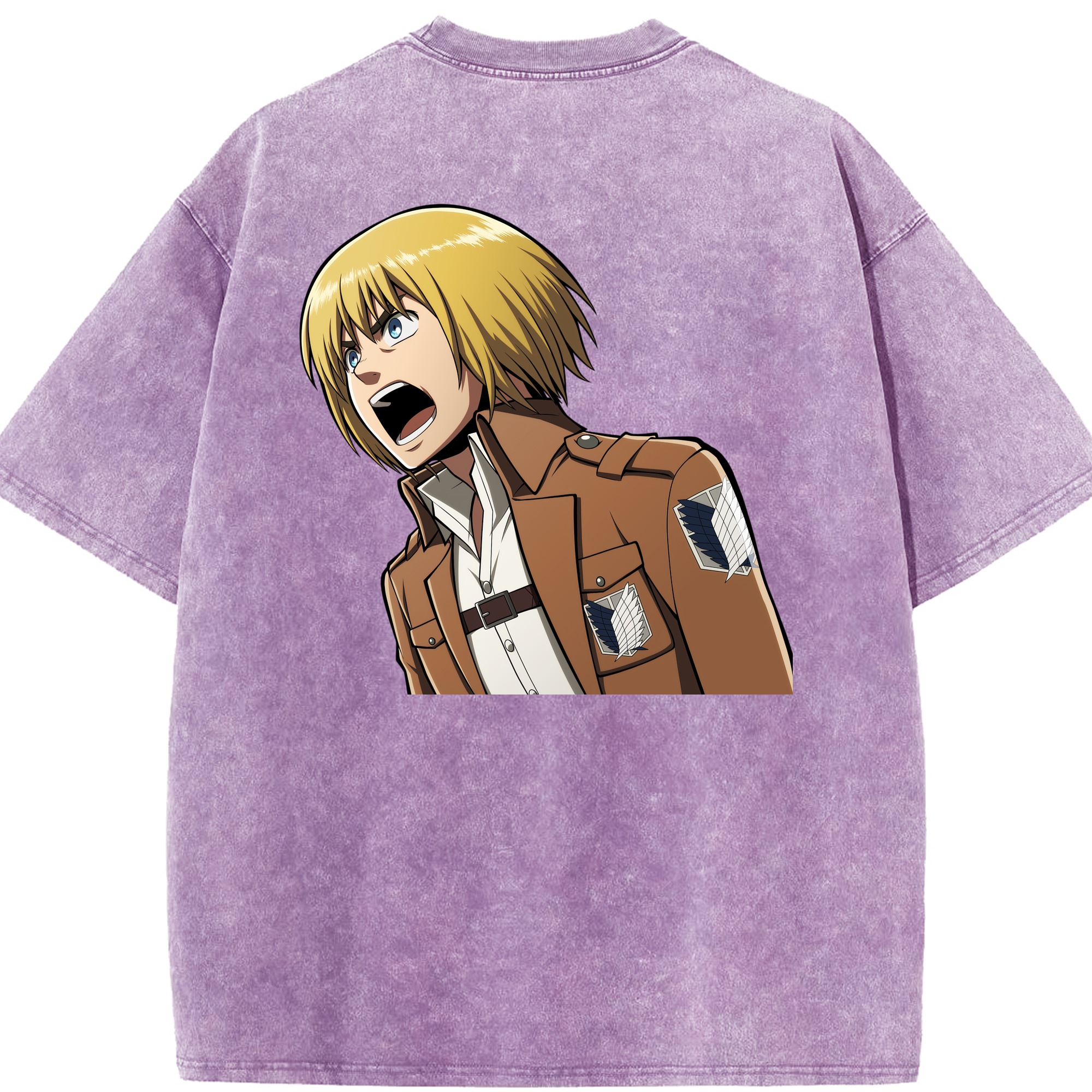 （画像用） 進撃の巨人 アルミン·アルレルト Attack on Titan Armin Arlert 綿100% ヴィンテージ風 半袖Tシャツ（背面プリント）