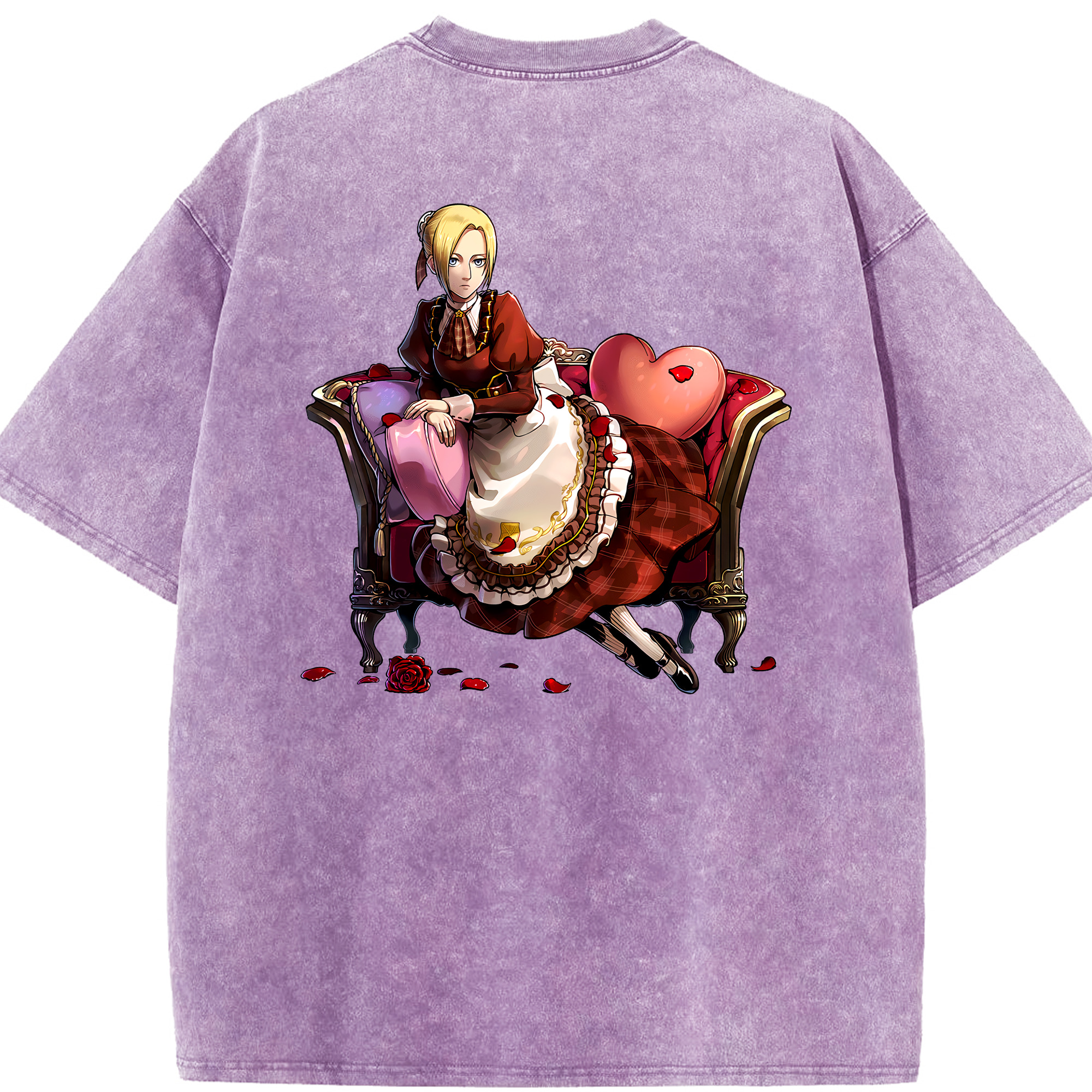 （画像用） 進撃の巨人 アニ・レオンハート Attack on Titan Annie Leonhart 綿100% ヴィンテージ風 半袖Tシャツ（背面プリント）