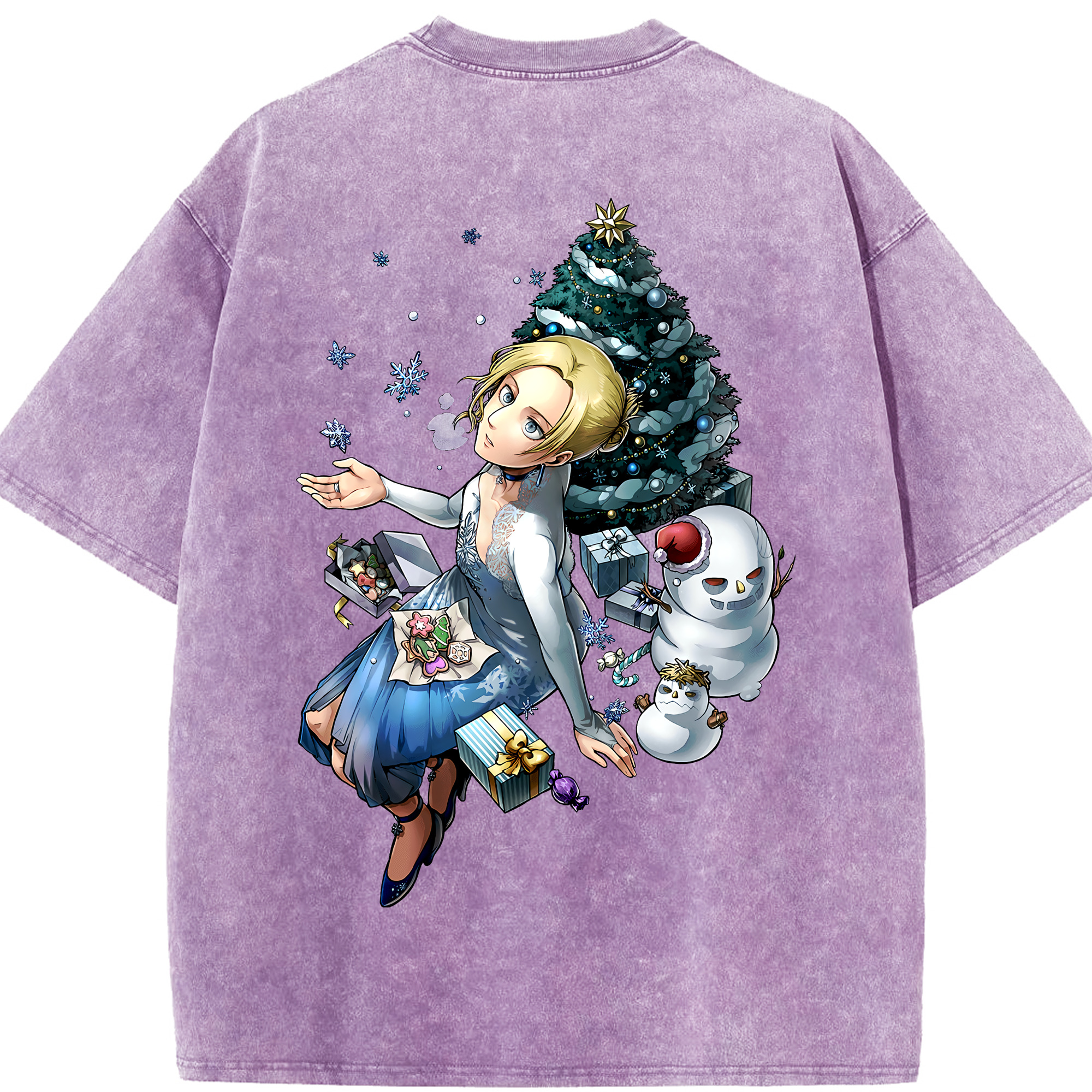 （画像用） 進撃の巨人 アニ・レオンハート Attack on Titan Annie Leonhart 綿100% ヴィンテージ風 半袖Tシャツ（背面プリント）