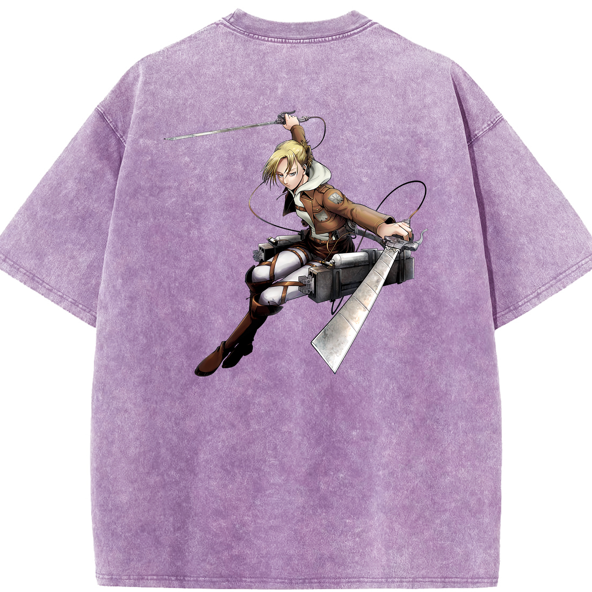 （画像用） 進撃の巨人 アニ・レオンハート Attack on Titan Annie Leonhart 綿100% ヴィンテージ風 半袖Tシャツ（背面プリント）