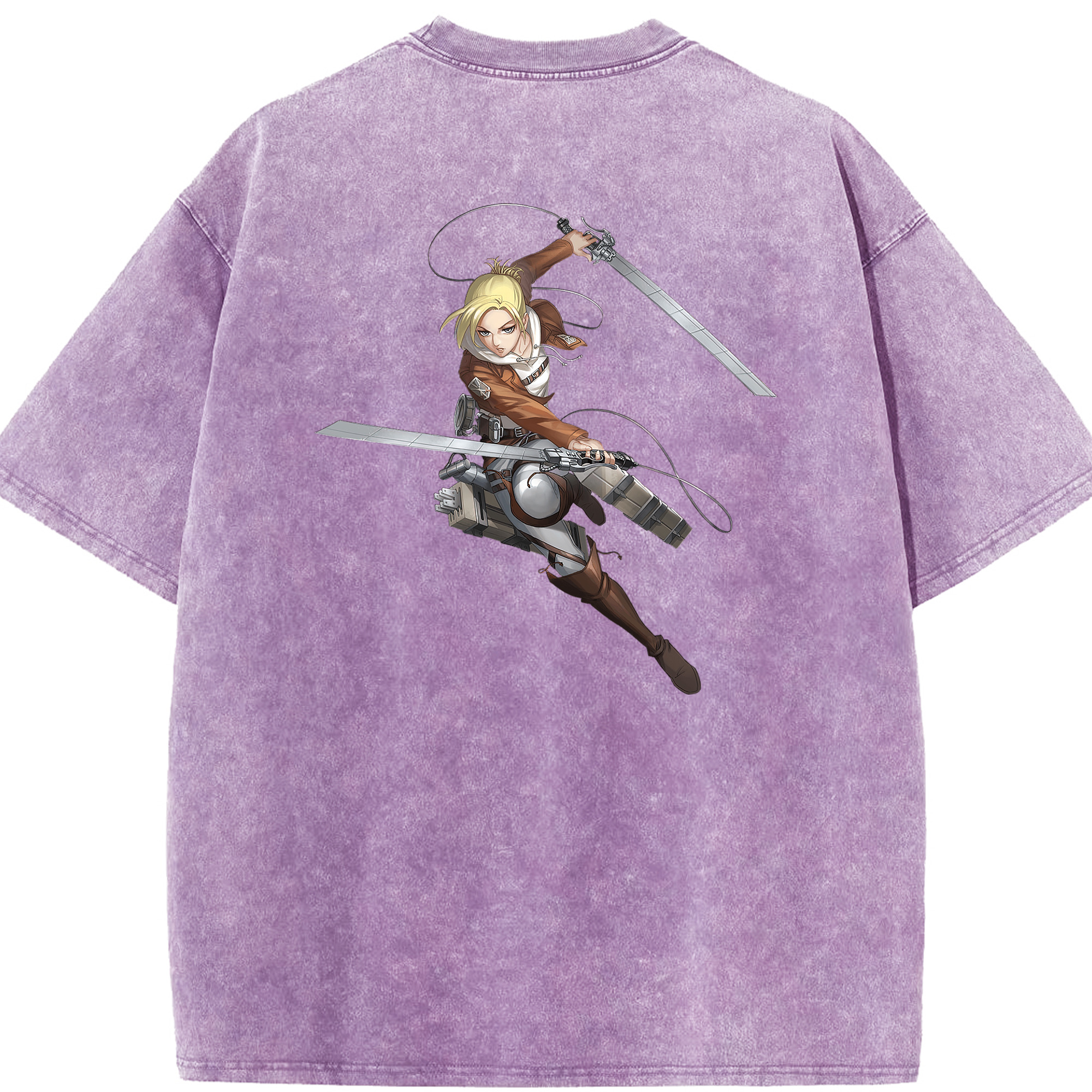 （画像用） 進撃の巨人 アニ・レオンハート Attack on Titan Annie Leonhart 綿100% ヴィンテージ風 半袖Tシャツ（背面プリント）