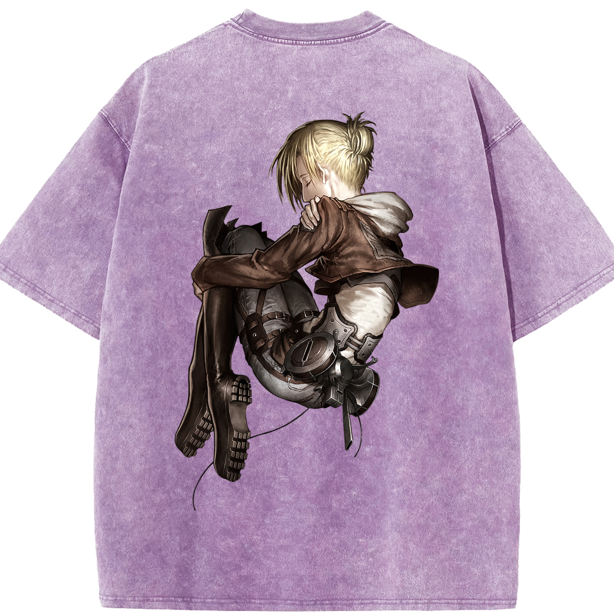 （画像用） 進撃の巨人 アニ・レオンハート Attack on Titan Annie Leonhart 綿100% ヴィンテージ風 半袖Tシャツ（背面プリント）