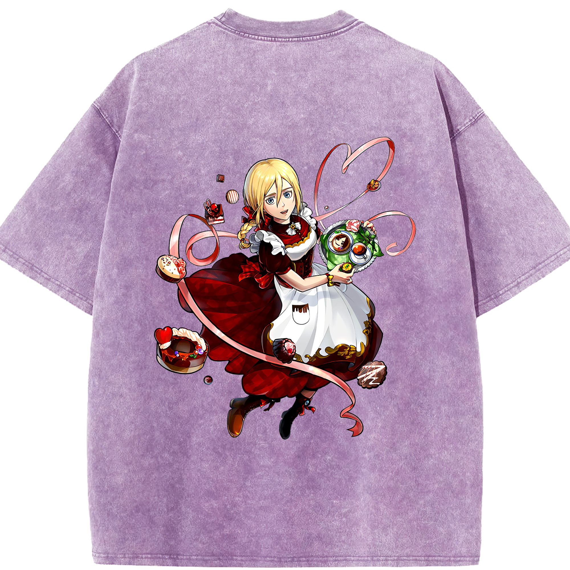 （画像用） 進撃の巨人 クリスタ·レンズ Attack on Titan Christa Lenz 綿100% ヴィンテージ風 半袖Tシャツ（背面プリント）