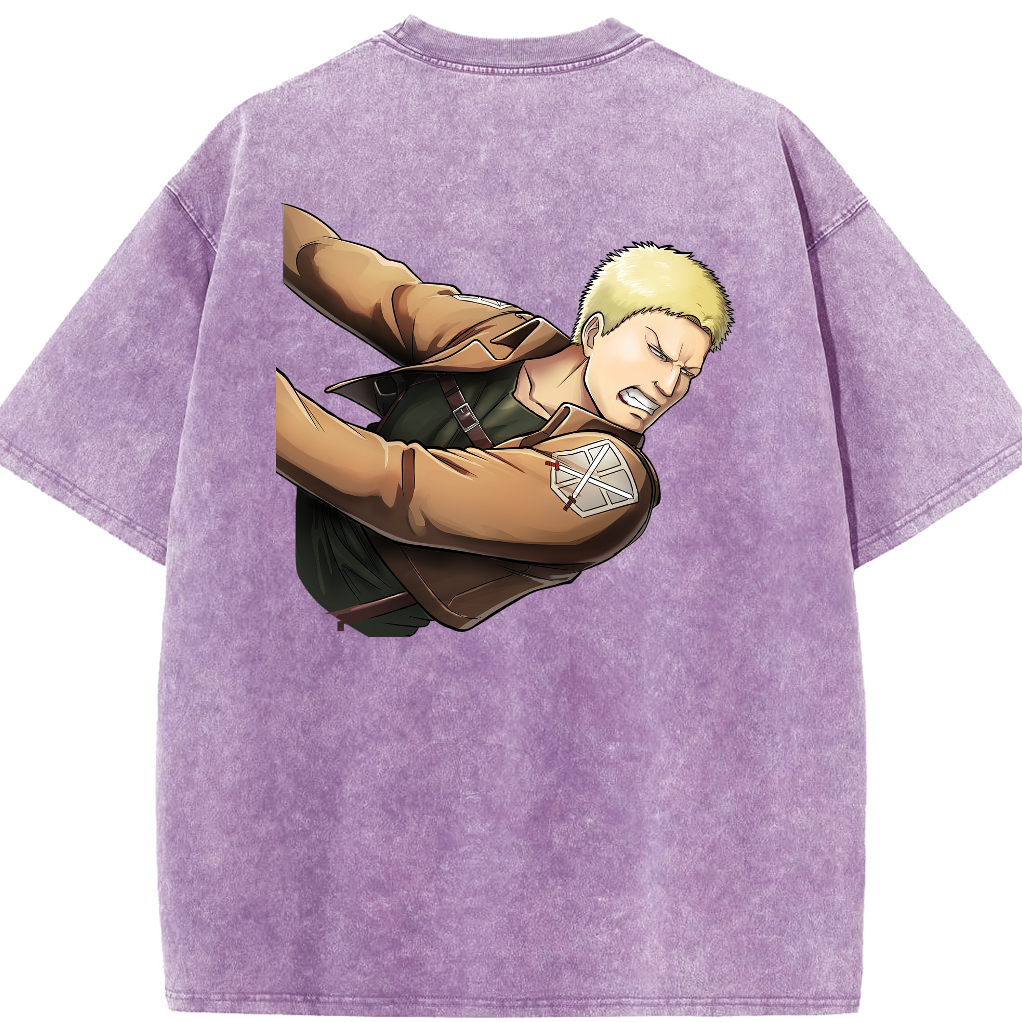 （画像用） 進撃の巨人 ライナー・ブラウン Attack on Titan Reiner Braun 綿100% ヴィンテージ風 半袖Tシャツ（背面プリント）