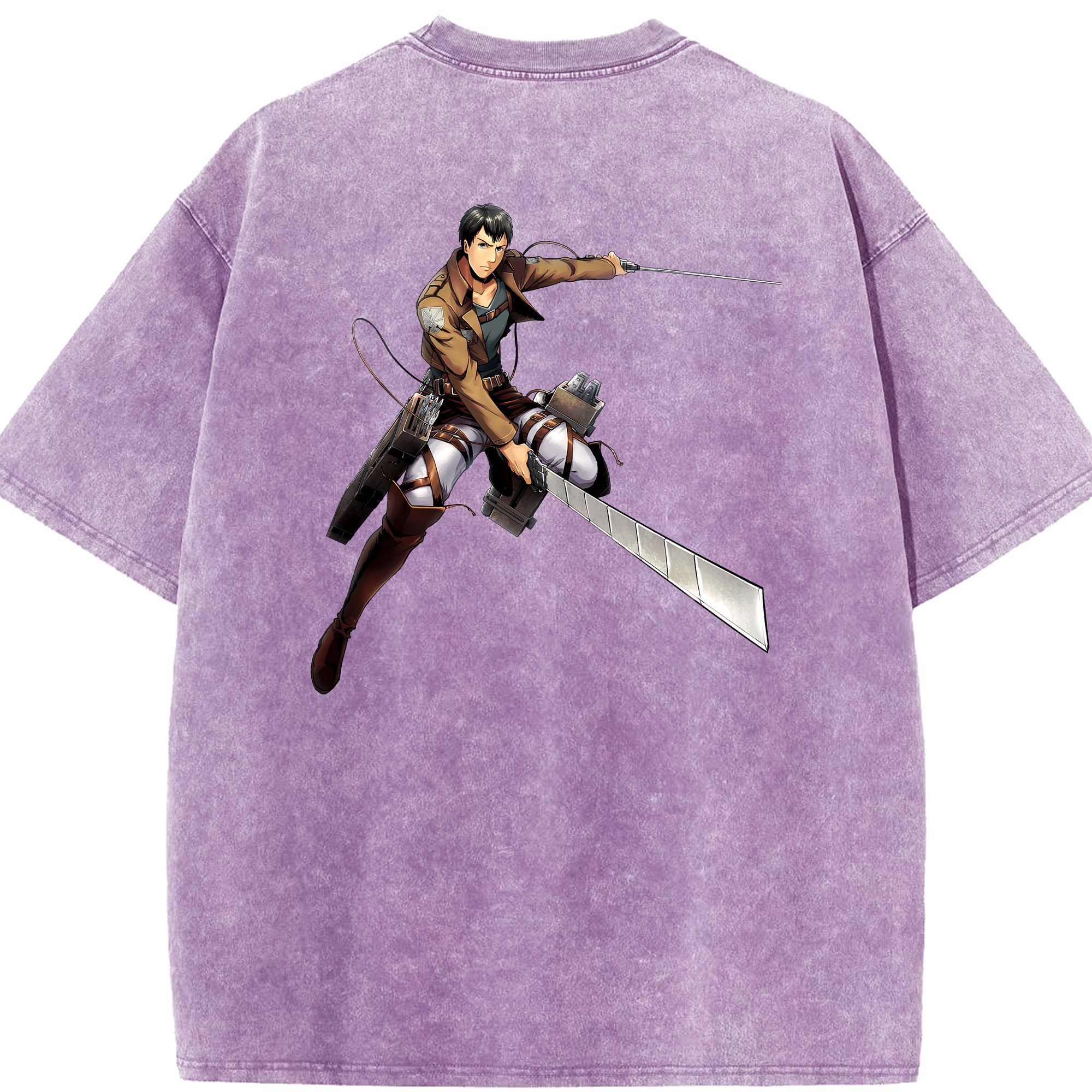 （画像用） 進撃の巨人 ベルトルト・フーバー Attack on Titan Bertholdt Hoover 綿100% ヴィンテージ風 半袖Tシャツ（背面プリント）