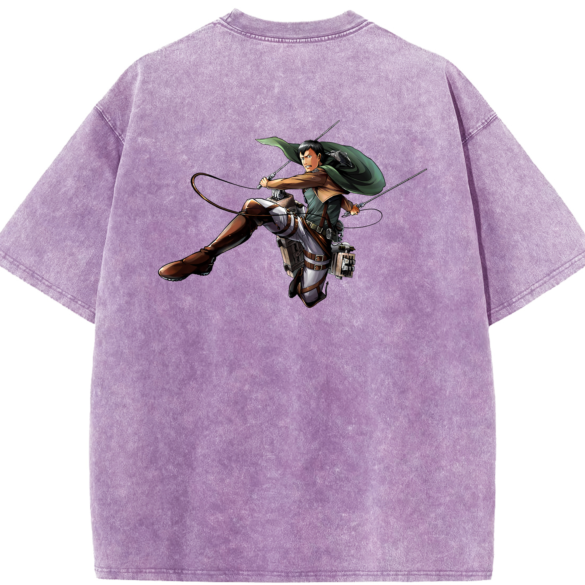 （画像用） 進撃の巨人 ベルトルト・フーバー Attack on Titan Bertholdt Hoover 綿100% ヴィンテージ風 半袖Tシャツ（背面プリント）