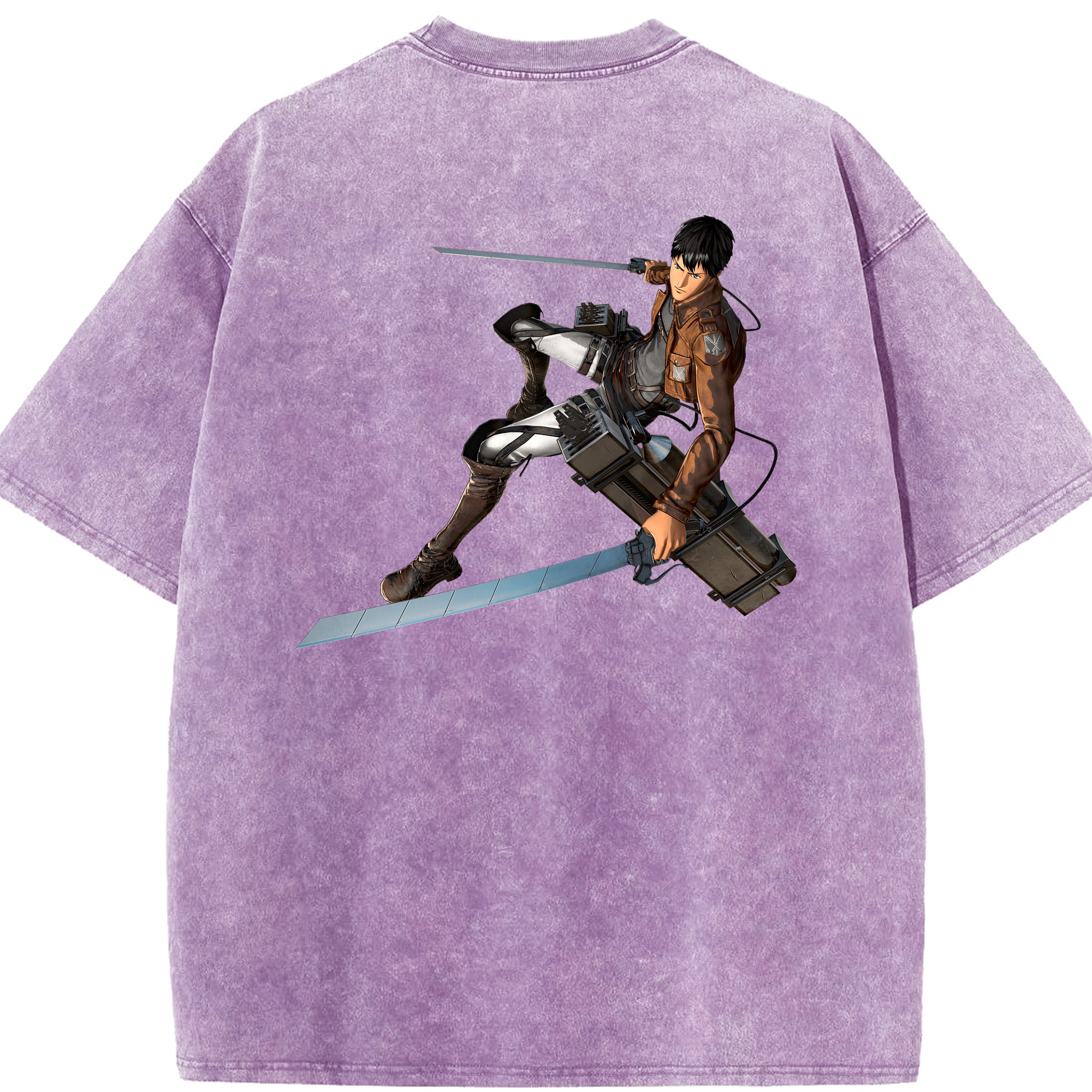 （画像用） 進撃の巨人 ベルトルト・フーバー Attack on Titan Bertholdt Hoover 綿100% ヴィンテージ風 半袖Tシャツ（背面プリント）