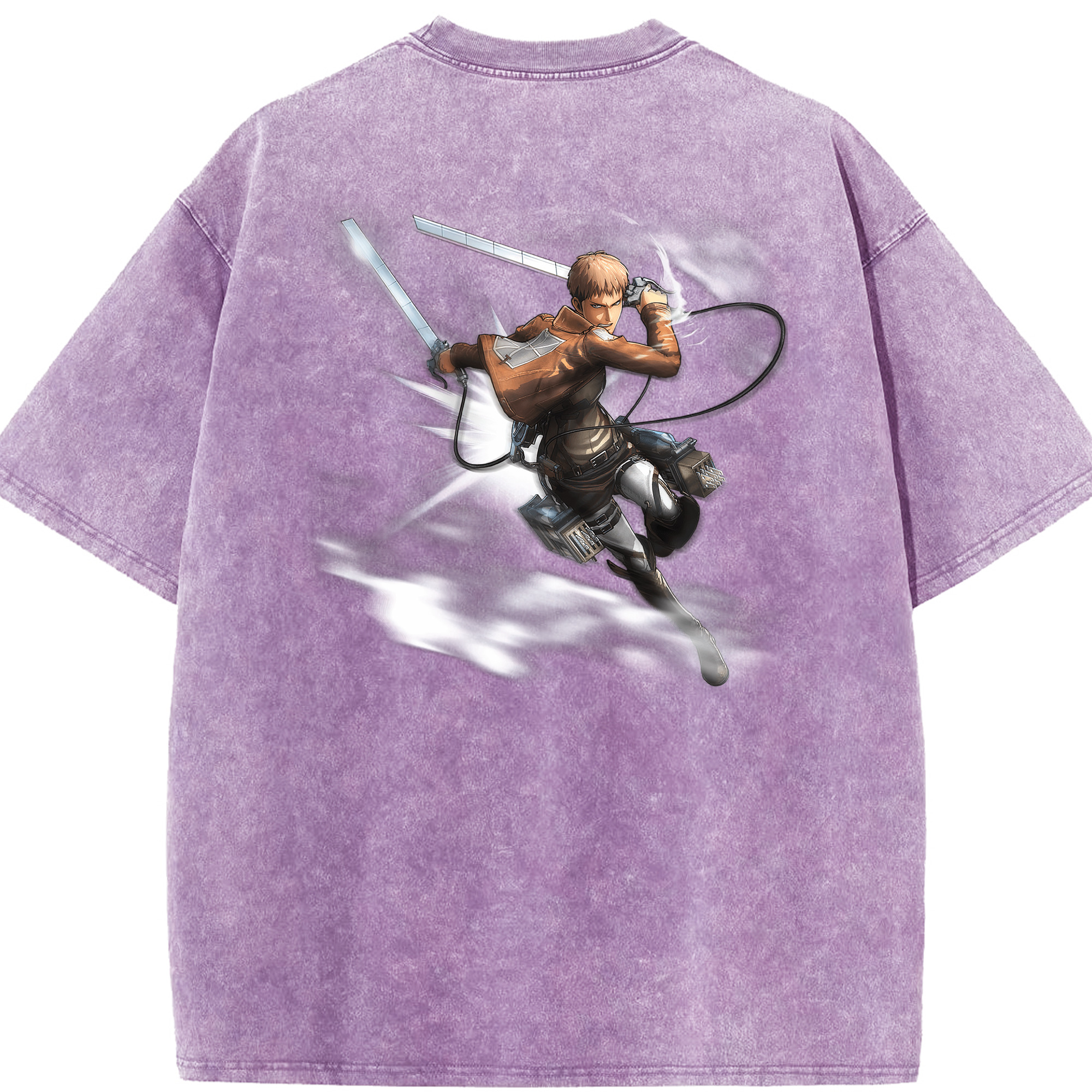 （画像用） 進撃の巨人 ジャン・キルシュタイン Attack on Titan Jean Kirstein 綿100% ヴィンテージ風 半袖Tシャツ（背面プリント）