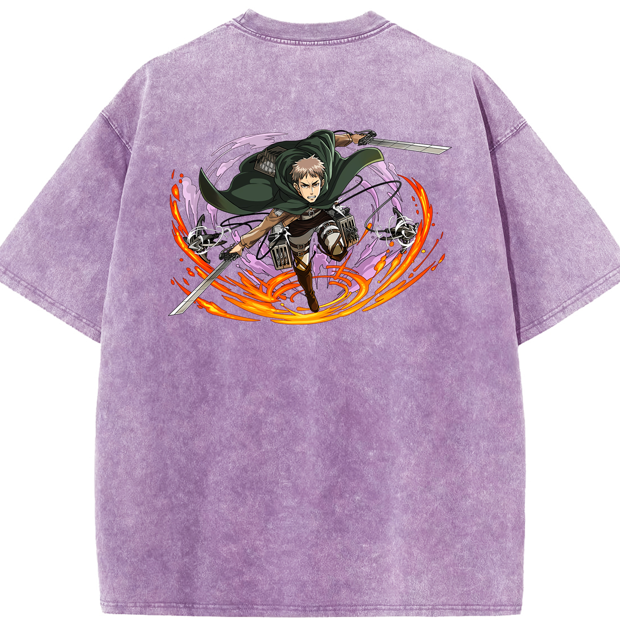 （画像用） 進撃の巨人 ジャン・キルシュタイン Attack on Titan Jean Kirstein 綿100% ヴィンテージ風 半袖Tシャツ（背面プリント）