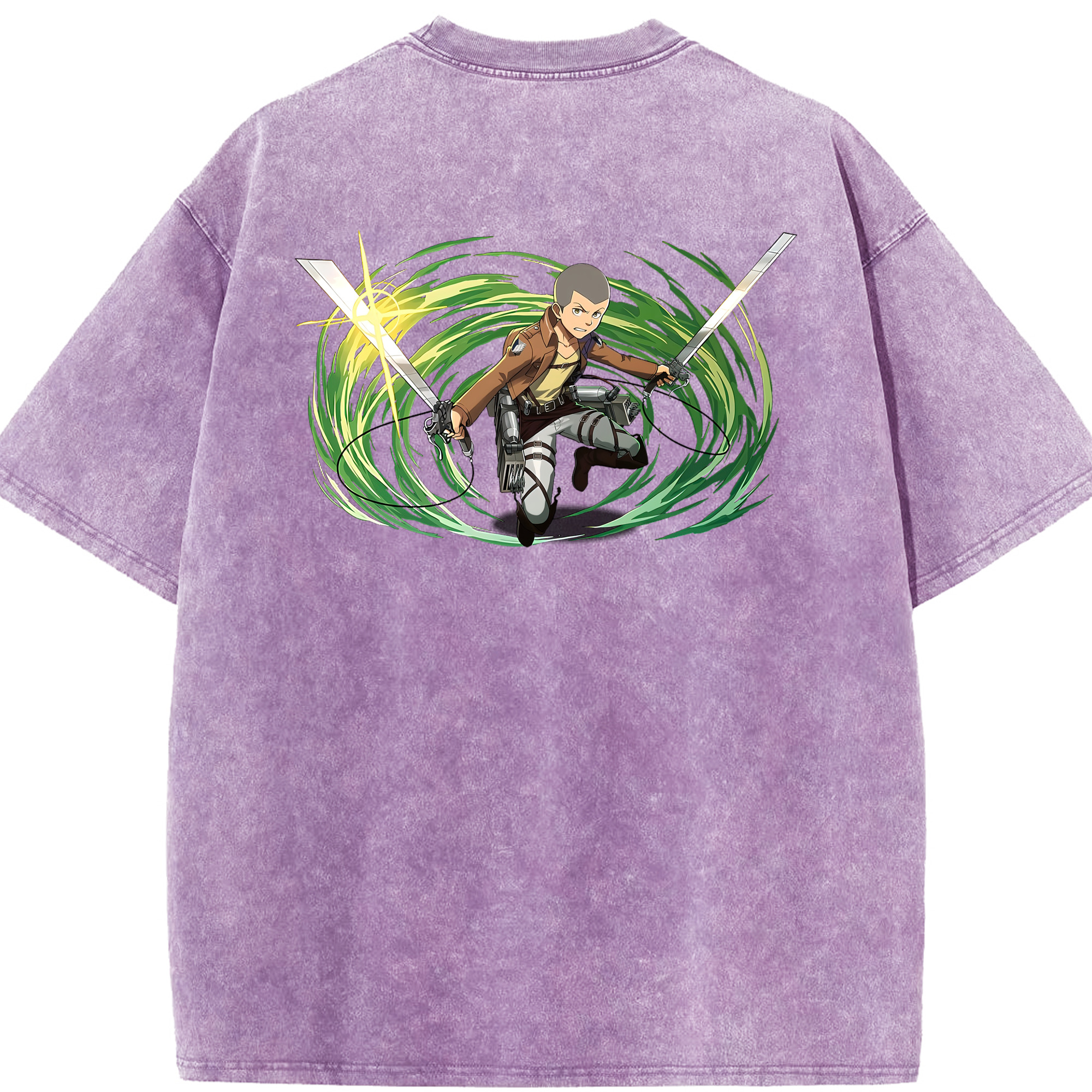 （画像用） 進撃の巨人 コニー·スプリンガー Attack on Titan Connie Springer 綿100% ヴィンテージ風 半袖Tシャツ（背面プリント）