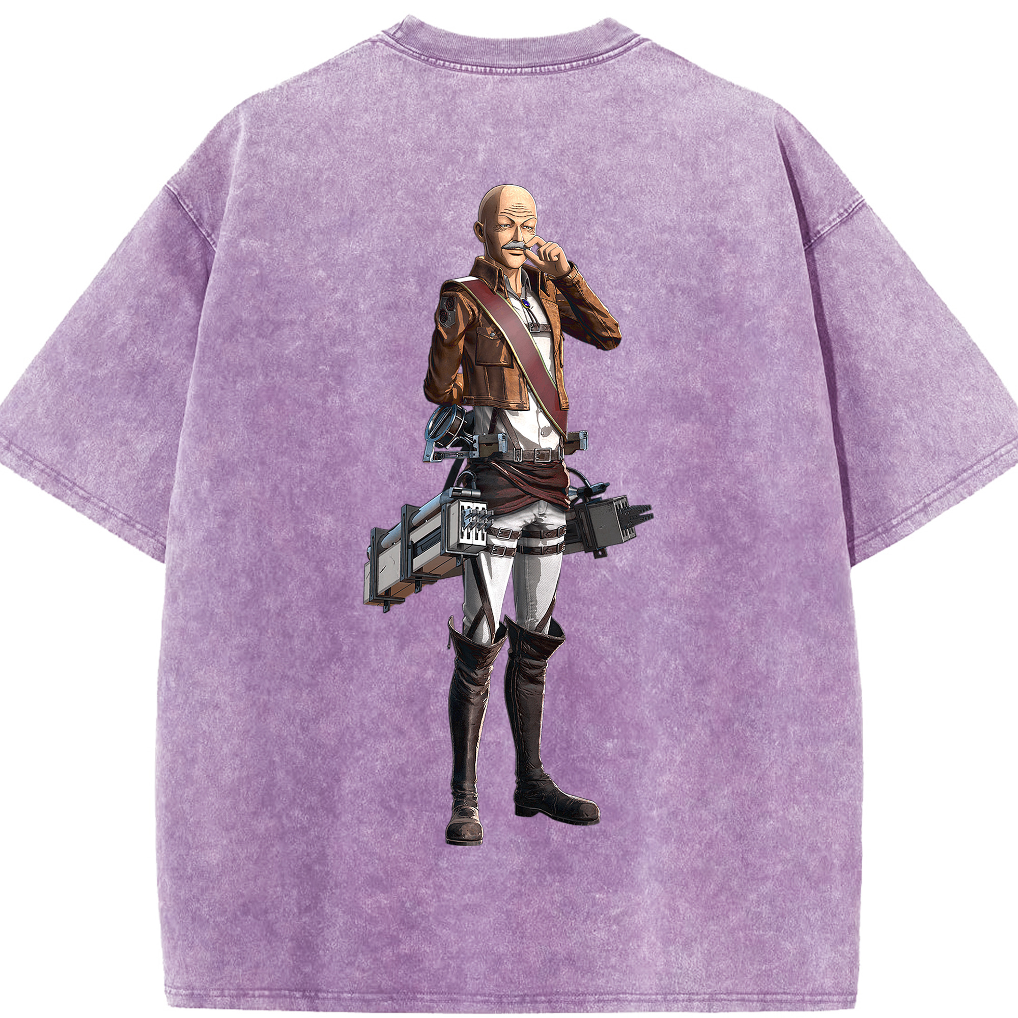 （画像用） 進撃の巨人 ドット·ピクシス Attack on Titan Dot Pixis 綿100% ヴィンテージ風 半袖Tシャツ（背面プリント）