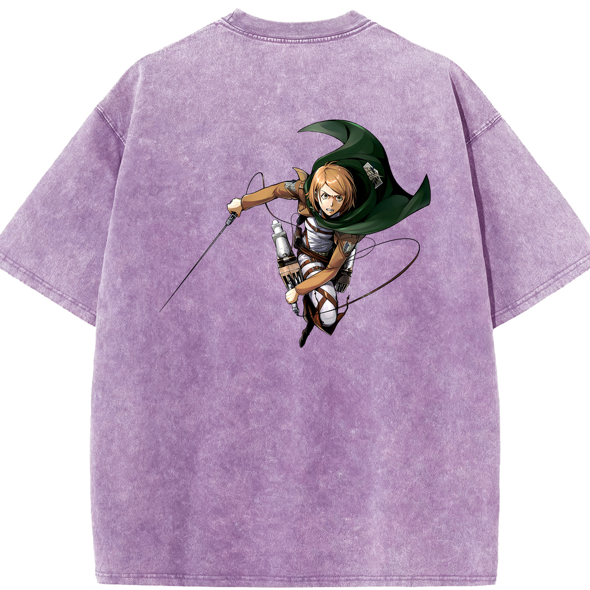 （画像用） 進撃の巨人 ペトラ·ラル Attack on Titan Petra Rall 綿100% ヴィンテージ風 半袖Tシャツ（背面プリント）