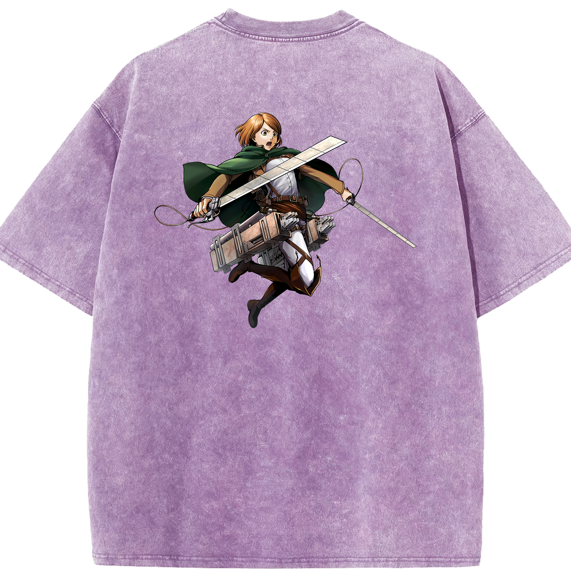（画像用） 進撃の巨人 ペトラ·ラル Attack on Titan Petra Rall 綿100% ヴィンテージ風 半袖Tシャツ（背面プリント）