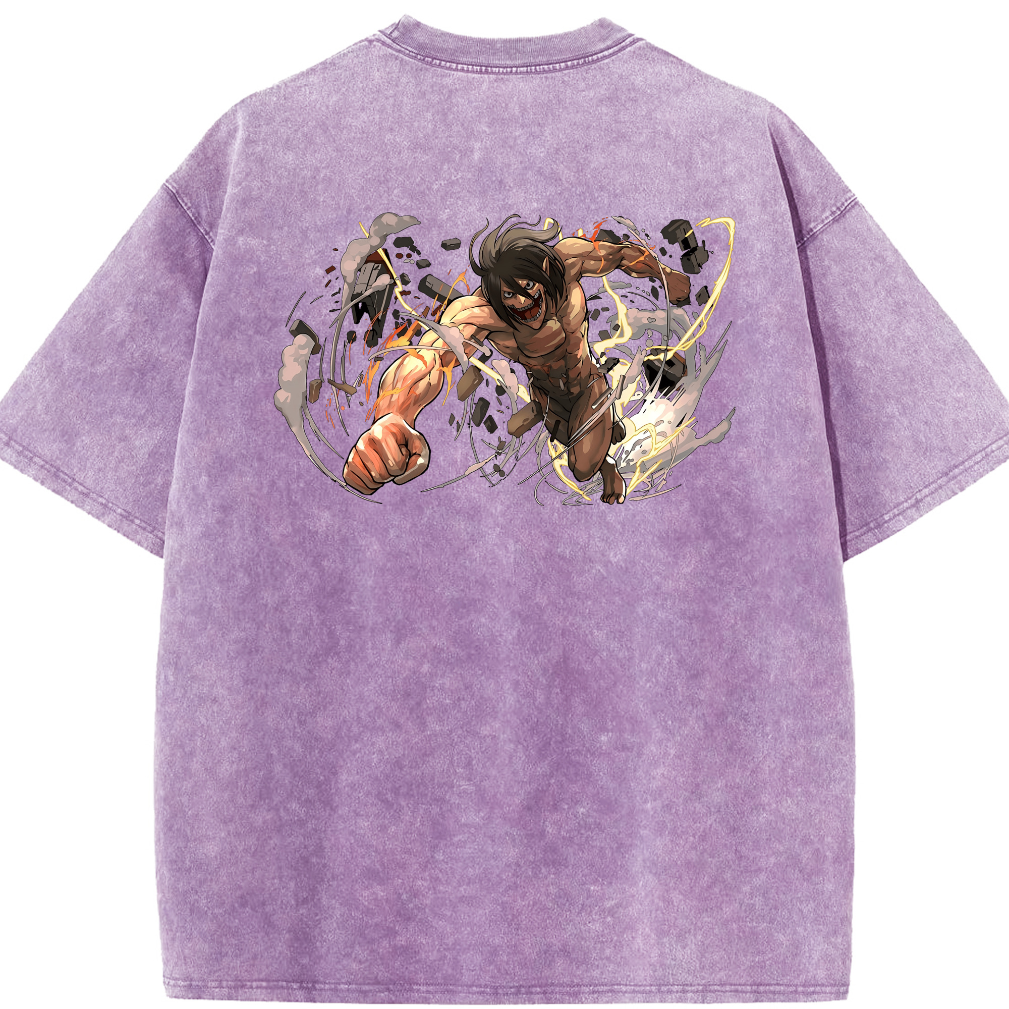 （画像用） 進撃の巨人 Attack on Titan 綿100% ヴィンテージ風 半袖Tシャツ（背面プリント）